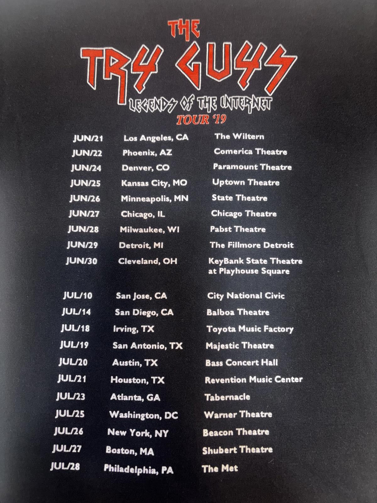 Designer The Try Guys Legends of the Internet Tour '19 T-Shirt Size US M / EU 48-50 / 2 - 4 Thumbnail