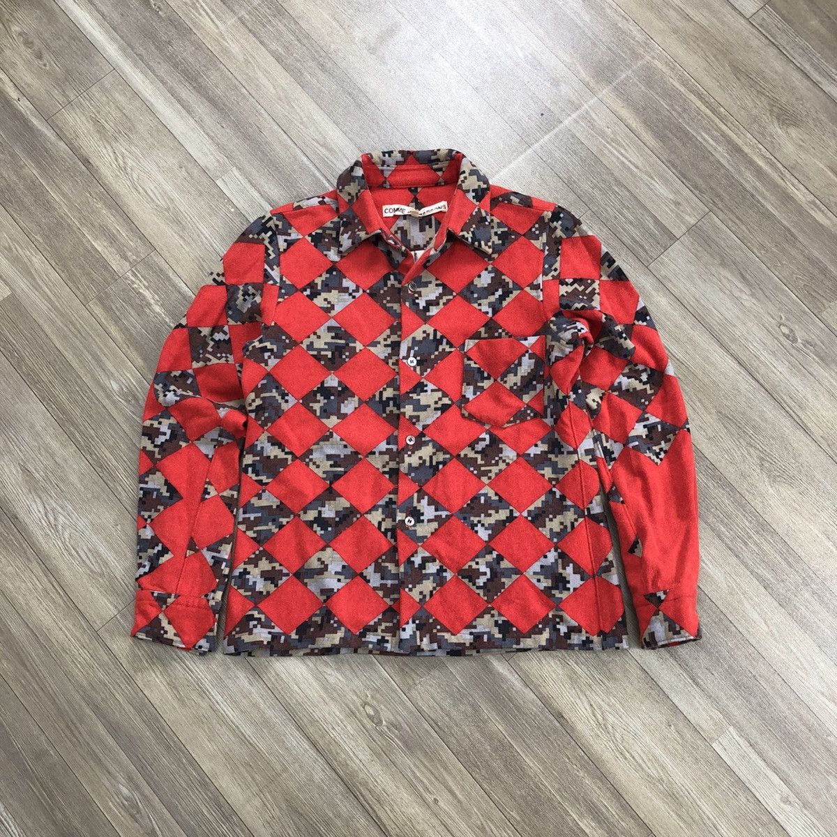 Comme des Garcons 2000s Comme des Garcons CDG Check Pixel Wool Shirt Designer Size US S / EU 44-46 / 1 - 1 Thumbnail