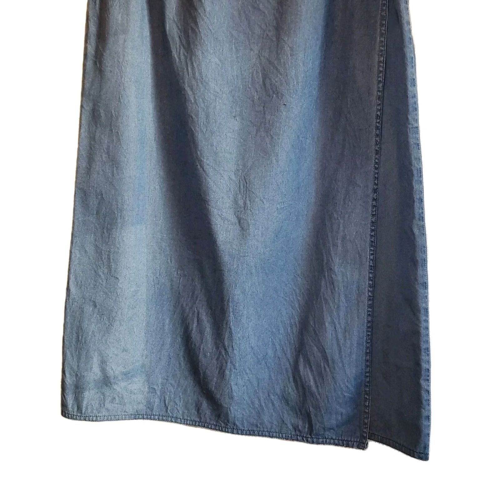 Denime VINTAGE Marsh Landing Denim Wrap Maxi Skirt 12 Blue Tie Side Cowgirl Popular All Seasons Summer Spring Fall Womens Size 34" / US 12 / IT 48 - 3 Thumbnail