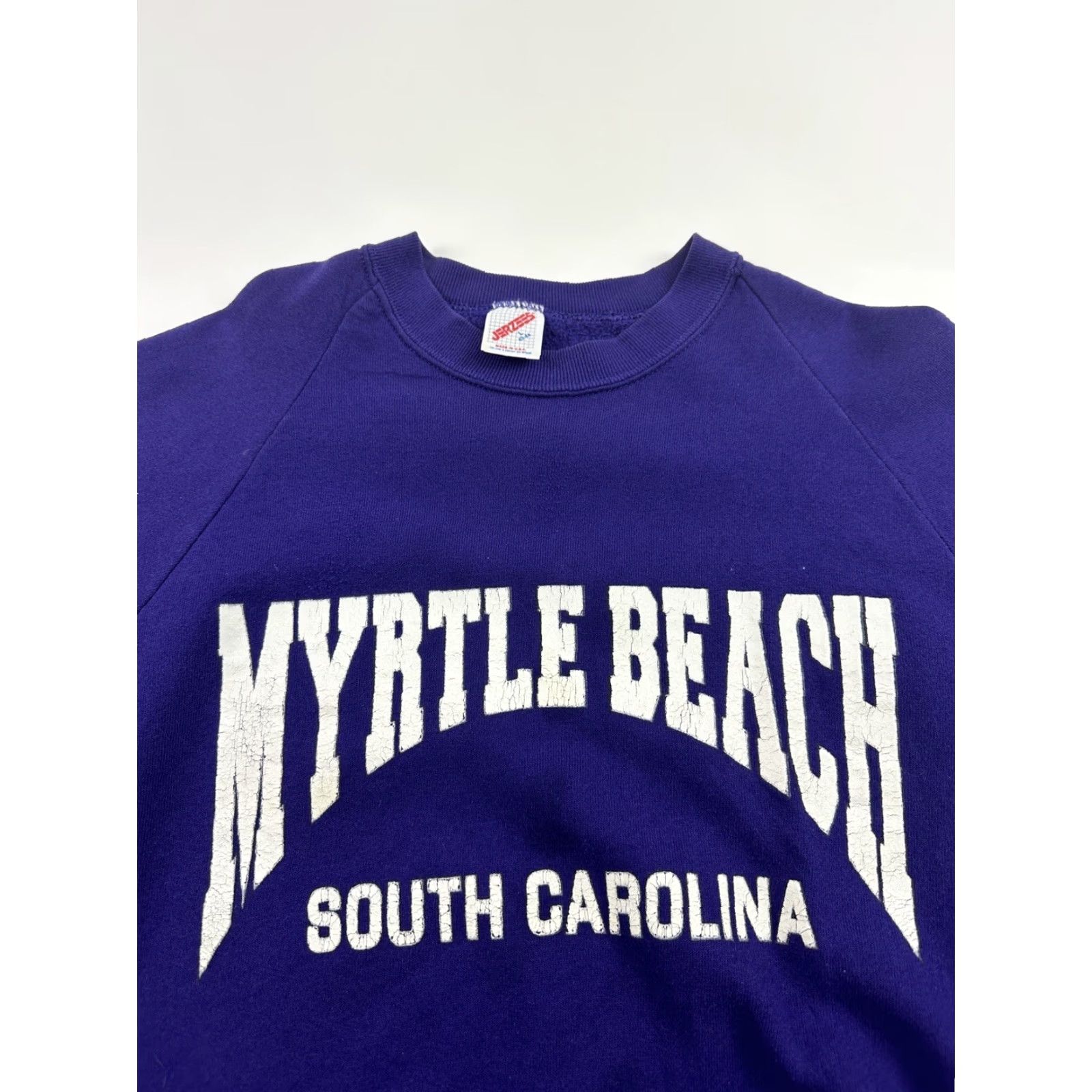 Jerzees VINTAGE Myrtle Beach South Carolina Sweatshirt Adult Large Purple JERZEES USA Crew Neck Pullover Long Sleeve Women Regular Size L Size L / US 10 / IT 46 - 2 Thumbnail