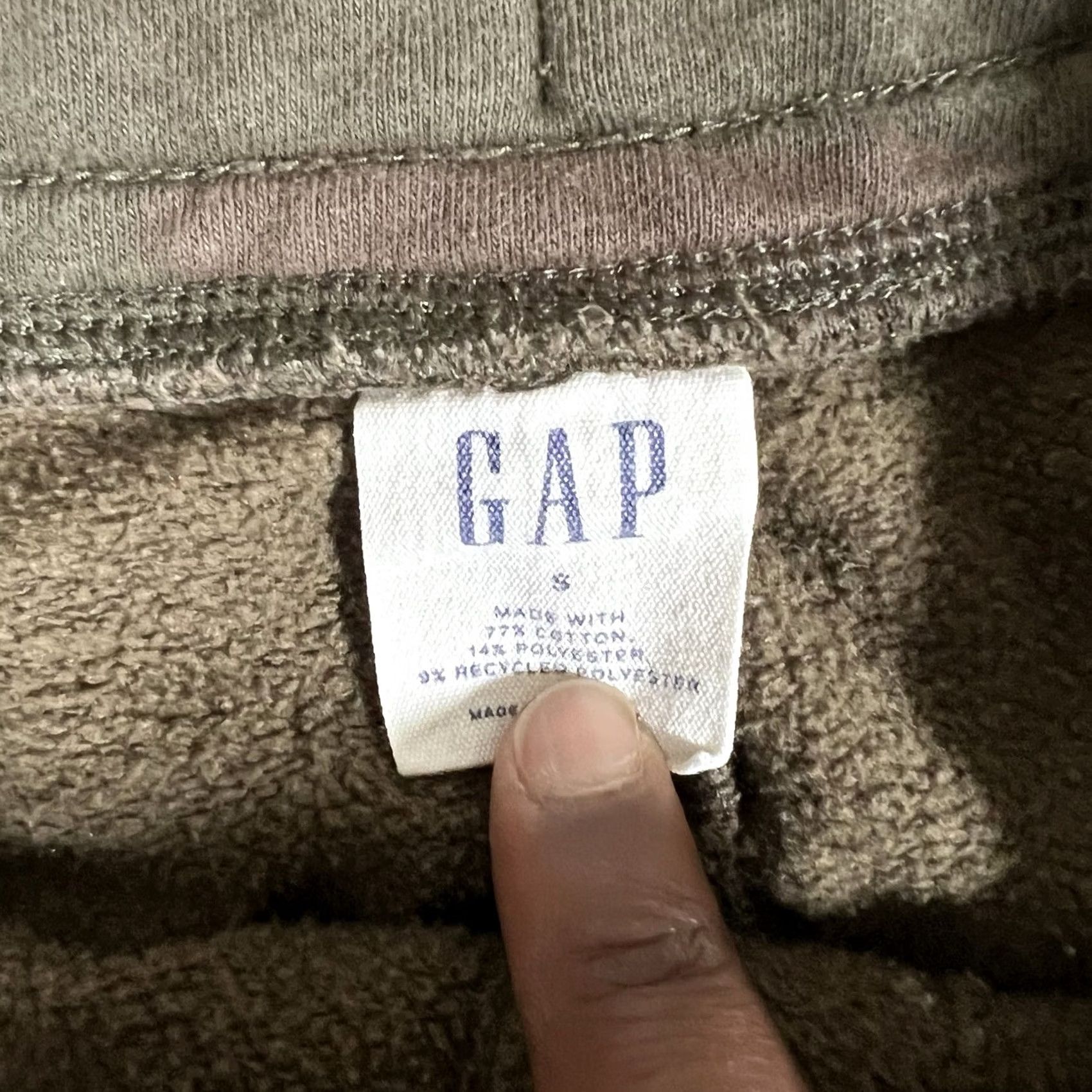 Gap VINTAGE GAP Sweatpants Mens Small Brown Camouflage Fleece Drawstring Joggers Tapered Logo Short? Size US 29 - 4 Thumbnail