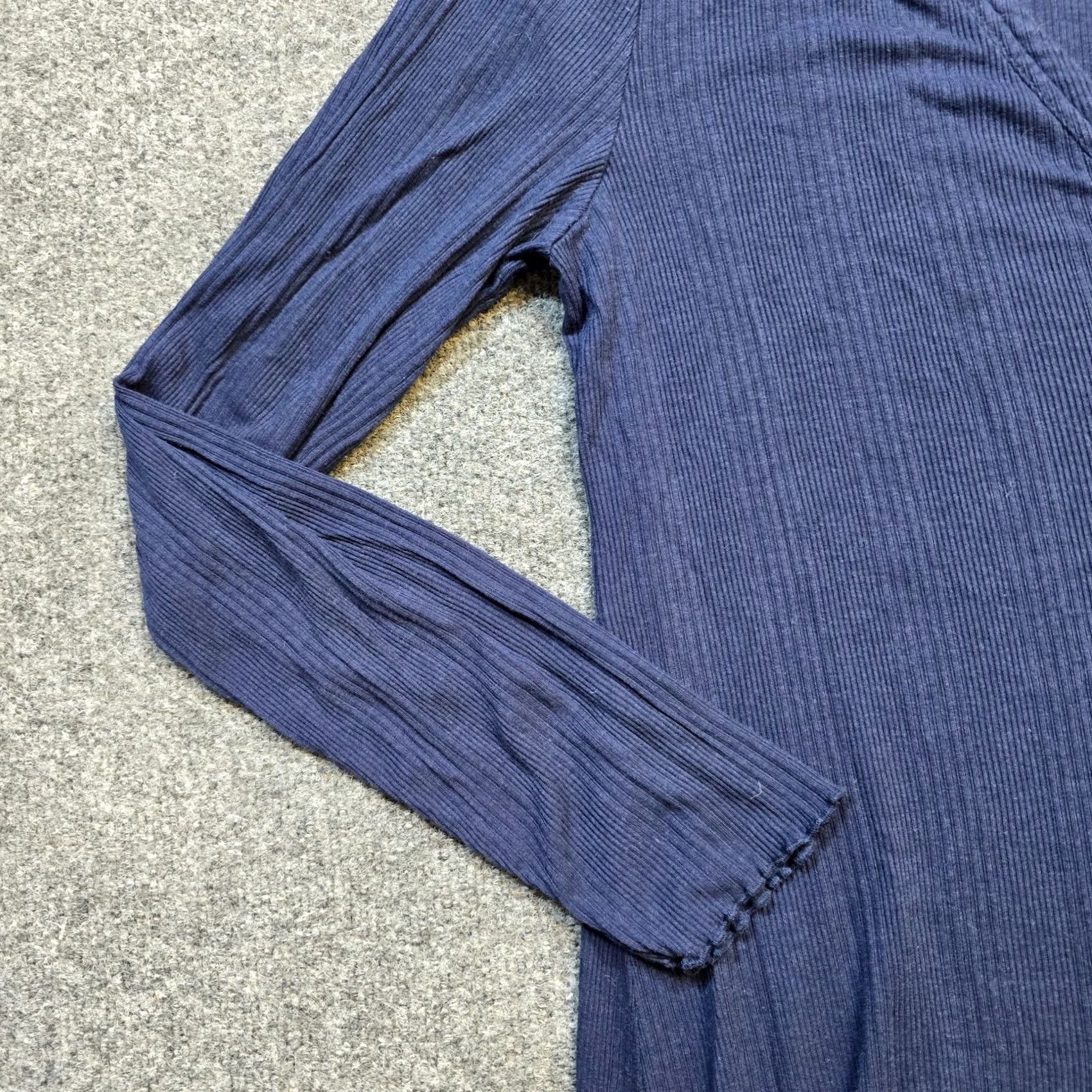 Vintage Daily Practice Cardigan Womens M Blue Ribbed Duster Long Button Casual Sweater Cardigan Womens Dressy Knit Clothing Menus? Size M / US 6-8 / IT 42-44 - 3 Thumbnail