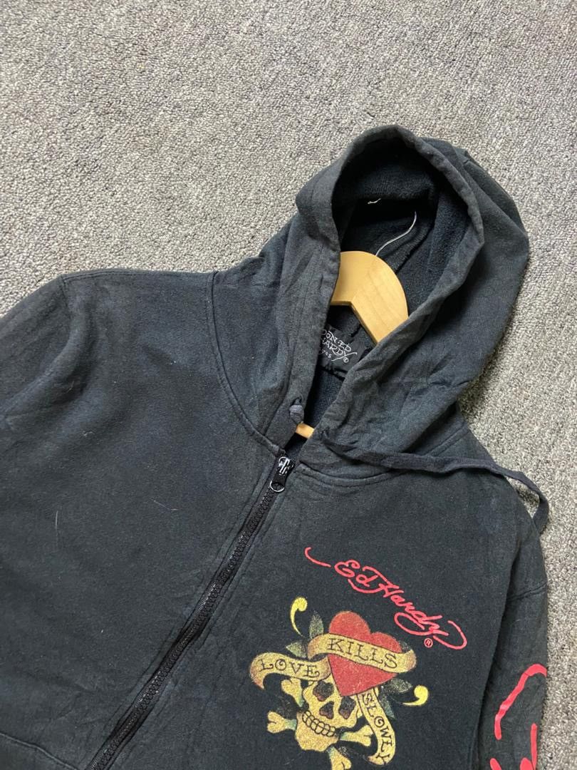 Ed Hardy Vintage Ed Hardy Skulls Love Graphic Zip Up Hoodie (180) Size US L / EU 52-54 / 3 - 9 Thumbnail