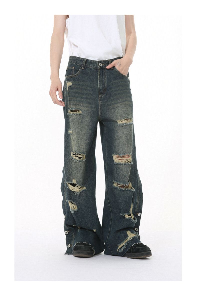 Japanese Brand American street style heavy-duty washed ripped jeans Size US 32 / EU 48 - 2 Thumbnail
