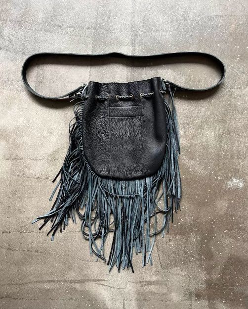 GOA GOA Early Handmade Beaded Fringe Leather Bag Size ONE SIZE - 3 Thumbnail