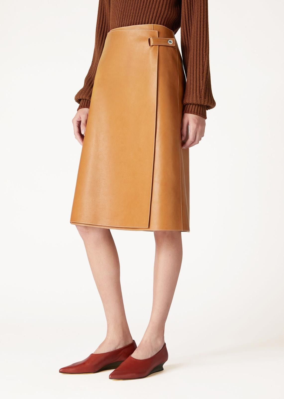 Loro Piana o1srvl11e0125 FAO0501 Keren Skirt in Caramel Size 27" / US 4 / IT 40 - 7 Thumbnail