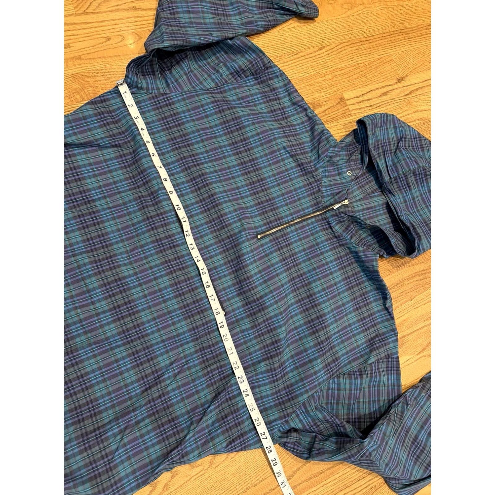 Gap VINTAGE Gap Warehouse Blue Plaid Anorak Hoodie Jacket Men’s L Cotton Zip 90s Retro Size US L / EU 52-54 / 3 - 6 Thumbnail