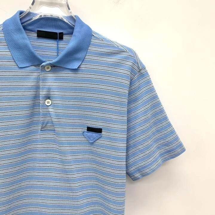 Prada Prada 25th Blue Logo Stripe Polo Shirt Size US S / EU 44-46 / 1 - 3 Thumbnail