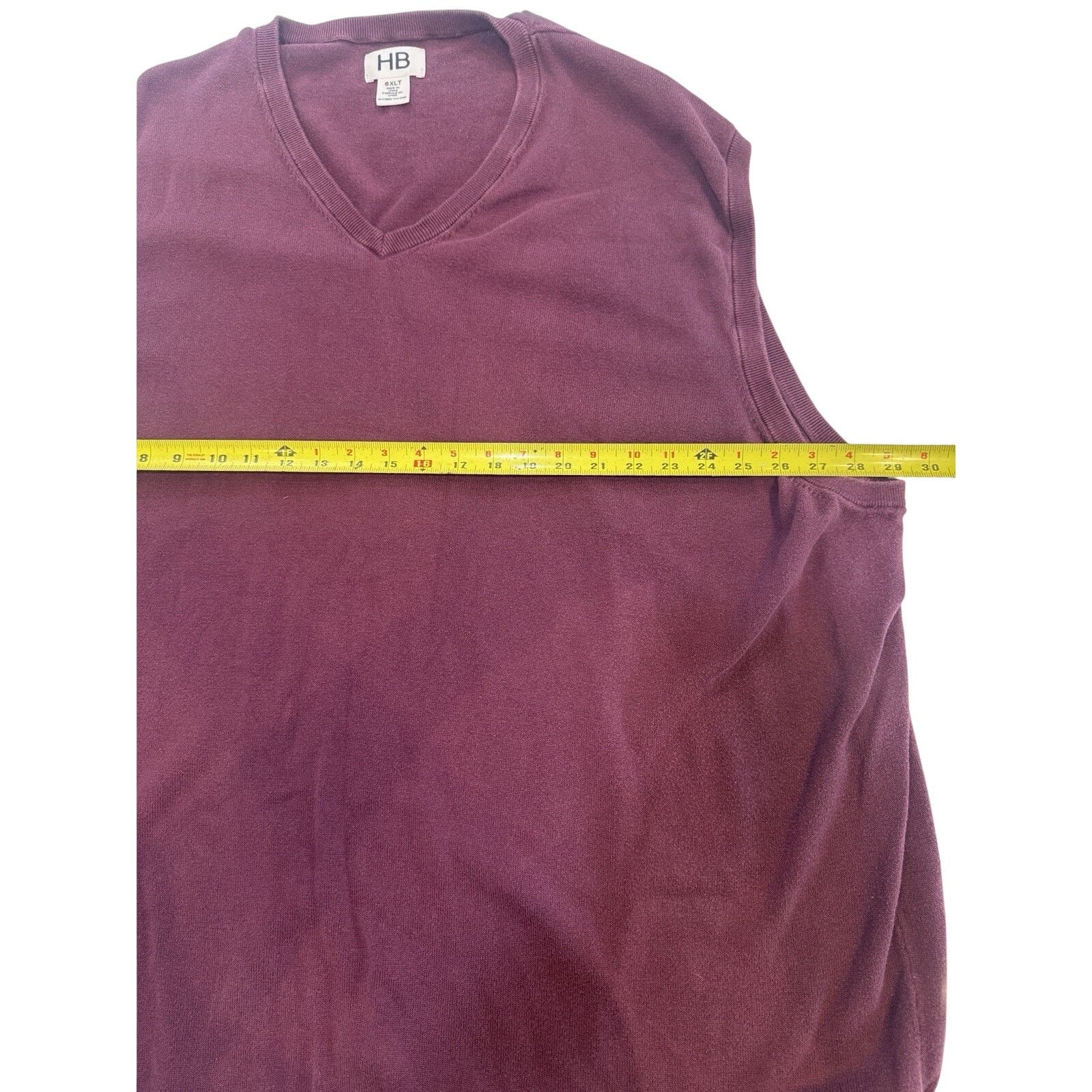 Other Harbor Bay Sweater Vest Mens 6XLT Burgundy VNeck 100% Cotton Size US XXL / EU 58 / 5 - 3 Thumbnail