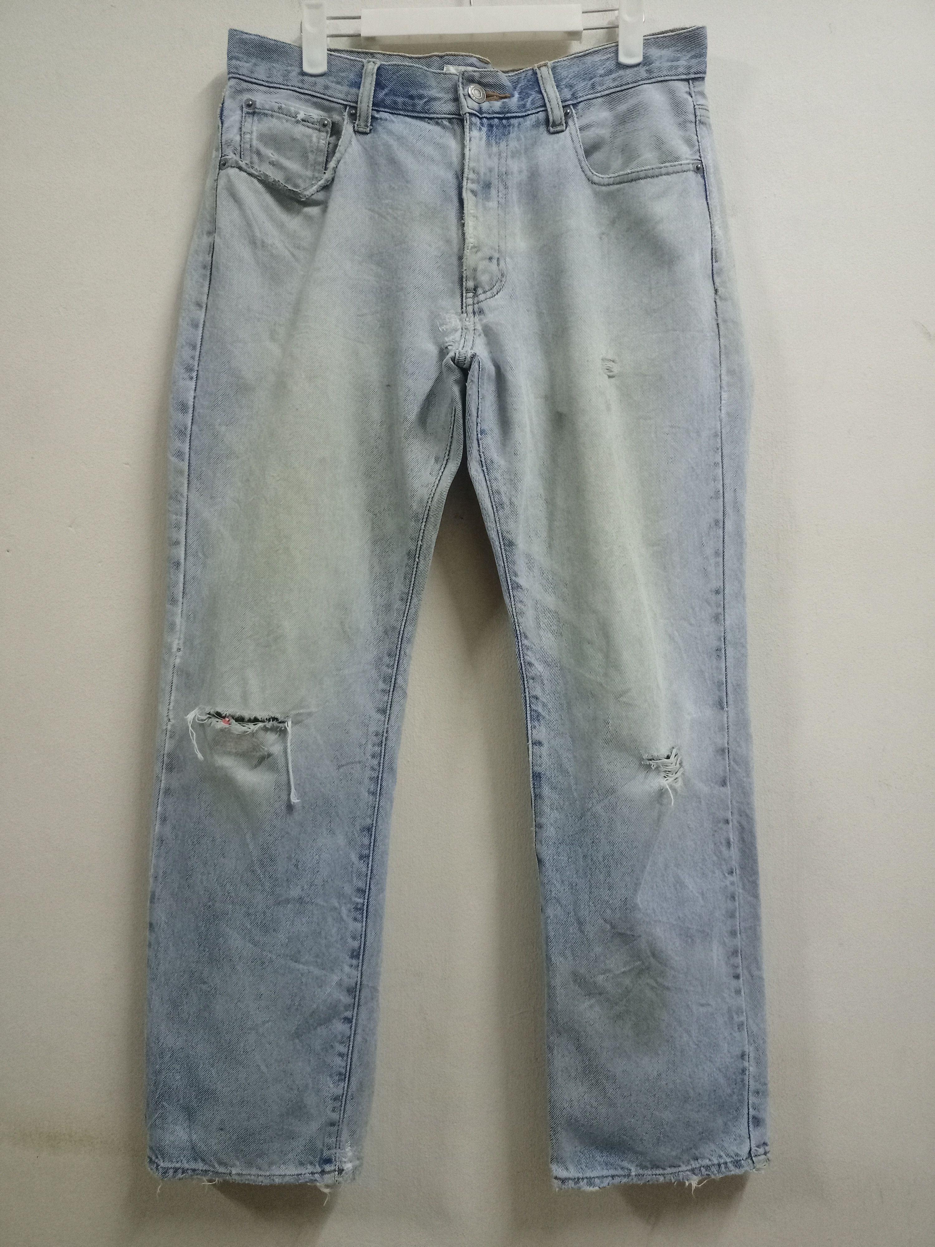 Japanese Brand Vintage Japanese Brand Distressed Loose Workwear Jeans Size US 31 - 1 Thumbnail