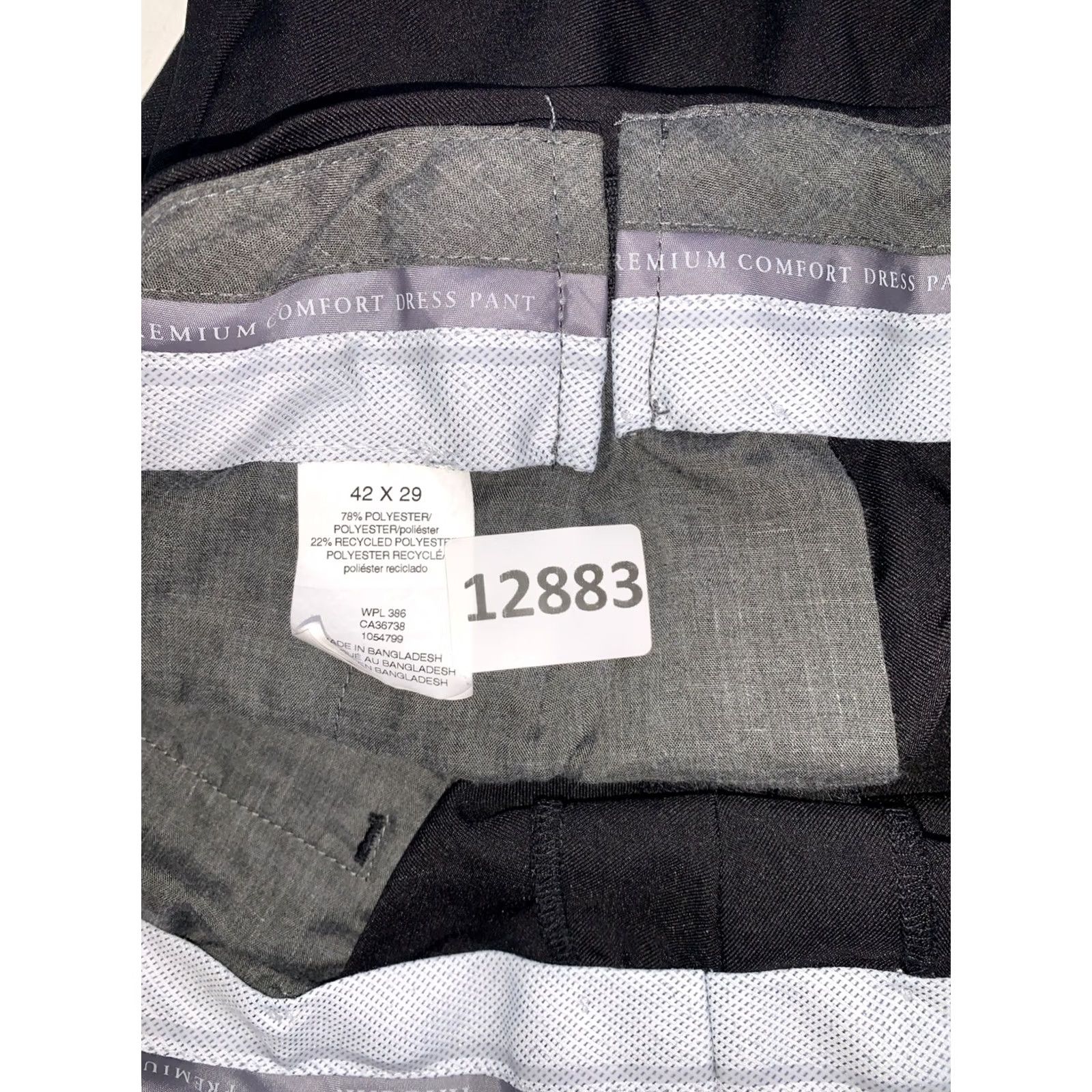 Haggar Haggar Pants Shirt Men’s Black 42x29 Classic Fit Gripper Dress Pants, 42, Black, Polyester Blend, Solid, Regular, Business Formal Party/Cocktail, Men Size 42R - 5 Thumbnail