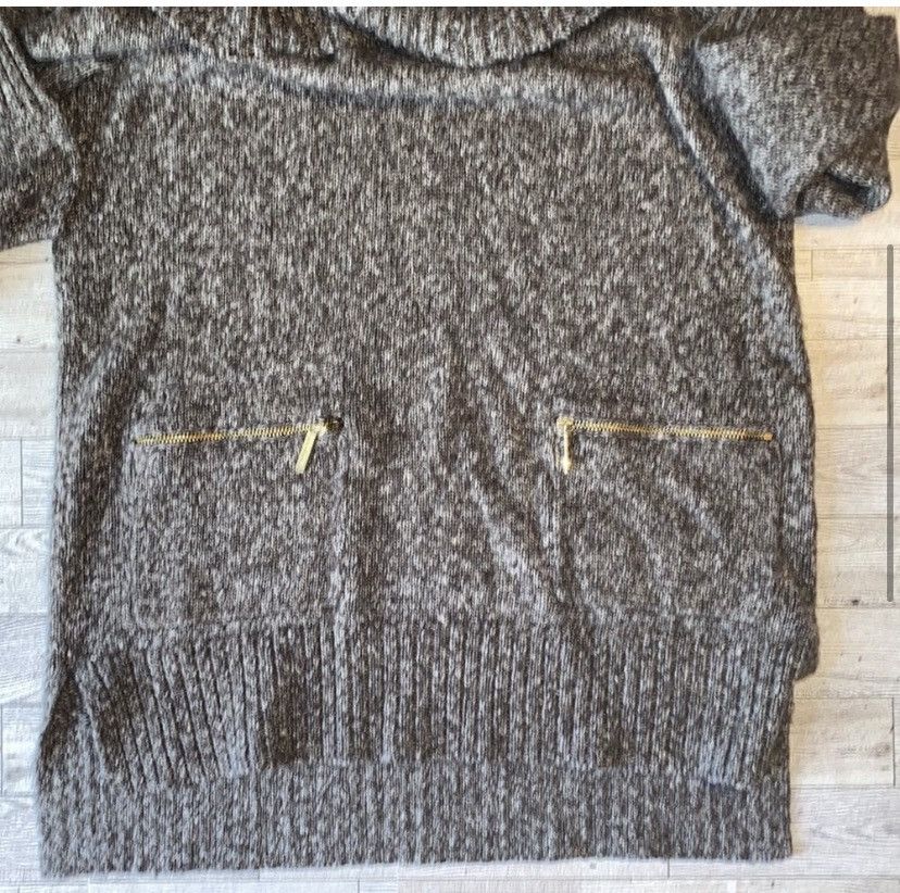 Michael Kors Michael Kors, Gray/Brown, Cable Knit, Oversized, Sweater Size S / US 4 / IT 40 - 4 Thumbnail