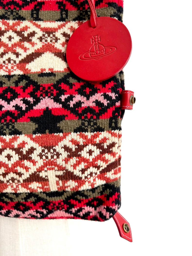 Vivienne Westwood Vivienne Westwood size os Red Nordic knit tote bag Size ONE SIZE - 3 Thumbnail