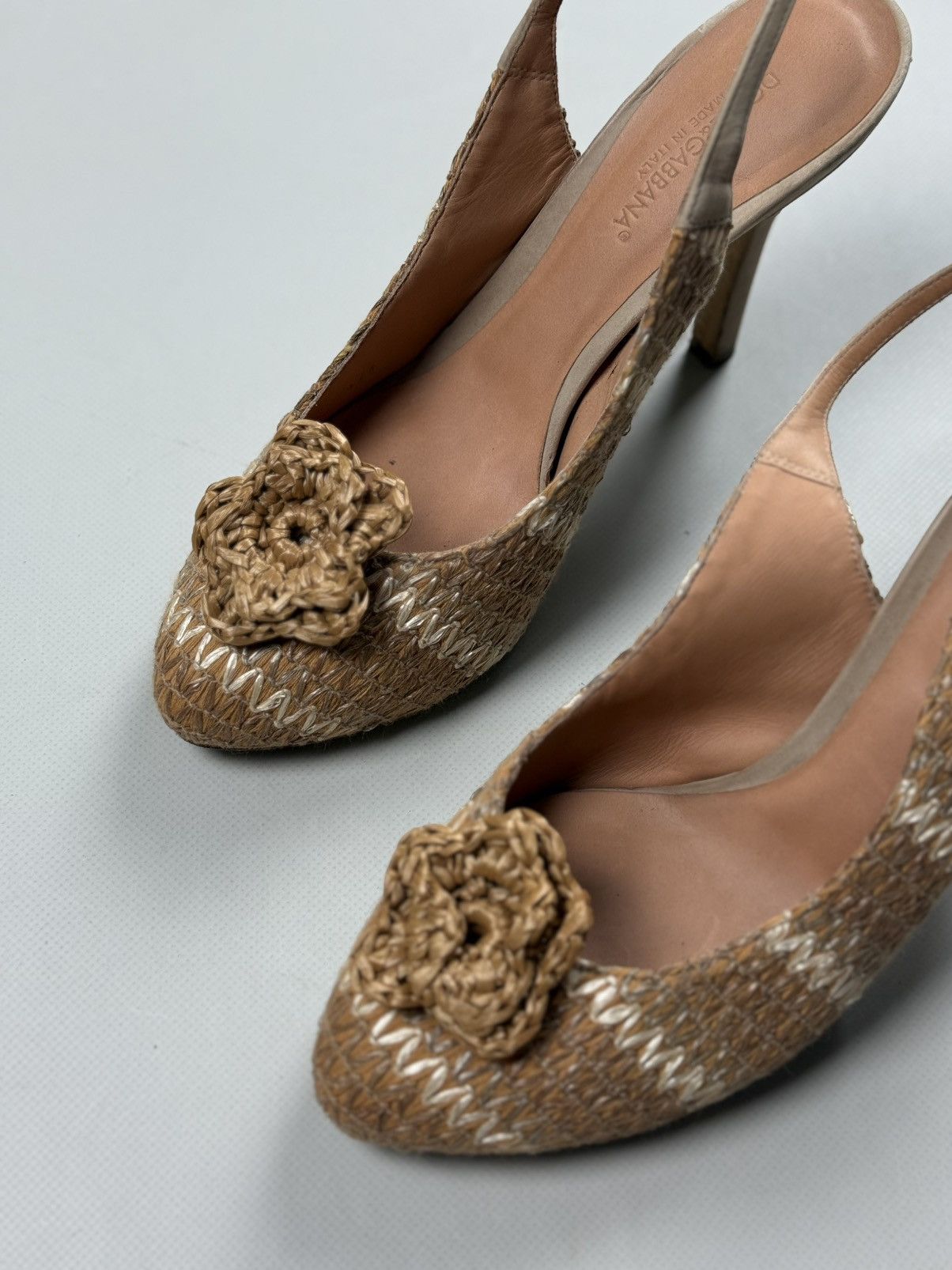 Dolce & Gabbana Dolce & Gabbana Raffia Sling Back Heels Pumps Size 37.5 Size US 7.5 / IT 37.5 - 13 Thumbnail
