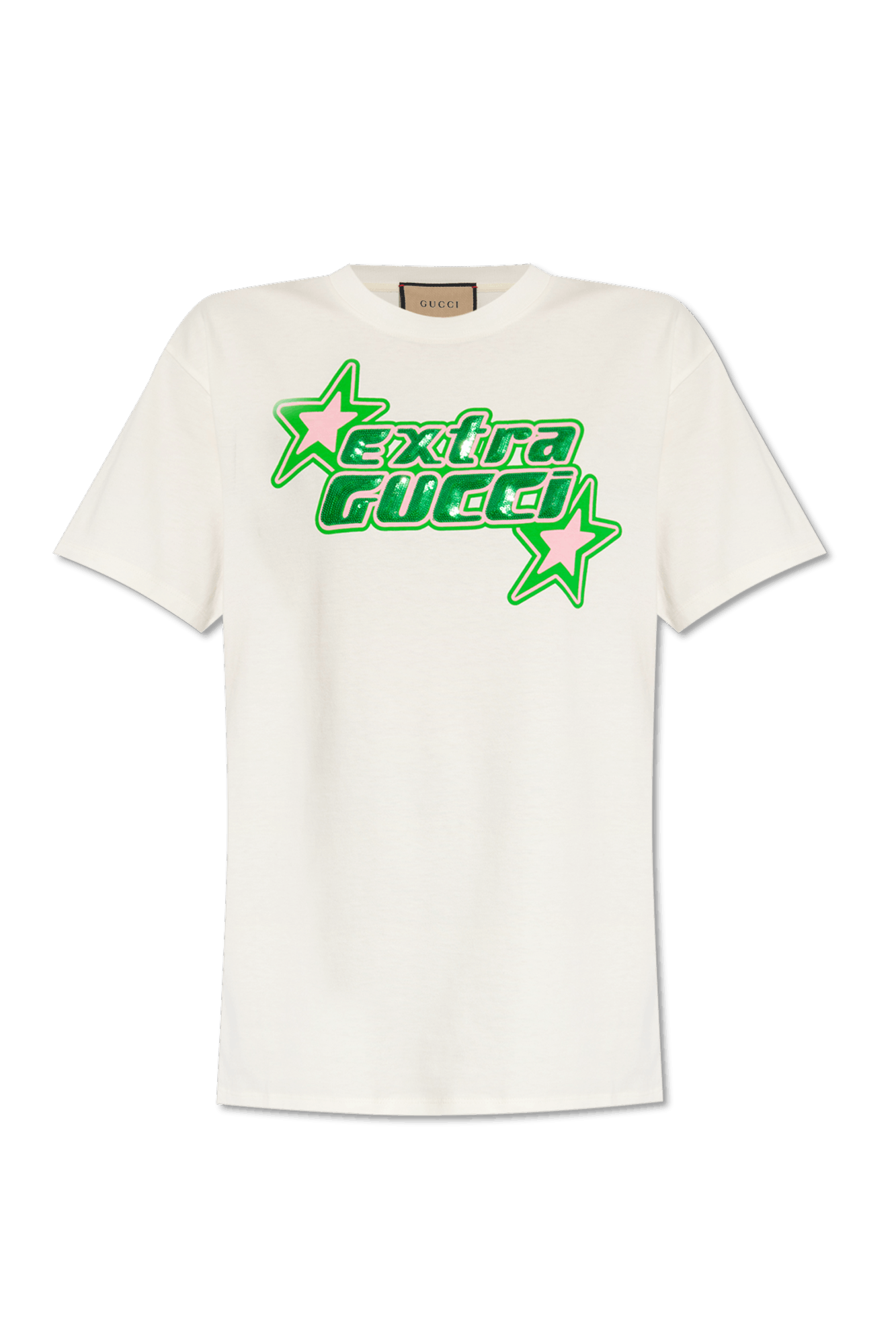 Gucci o1la5ras0526 Cotton Jersey T-Shirt in Ivory Size S / US 4 / IT 40 - 1 Thumbnail