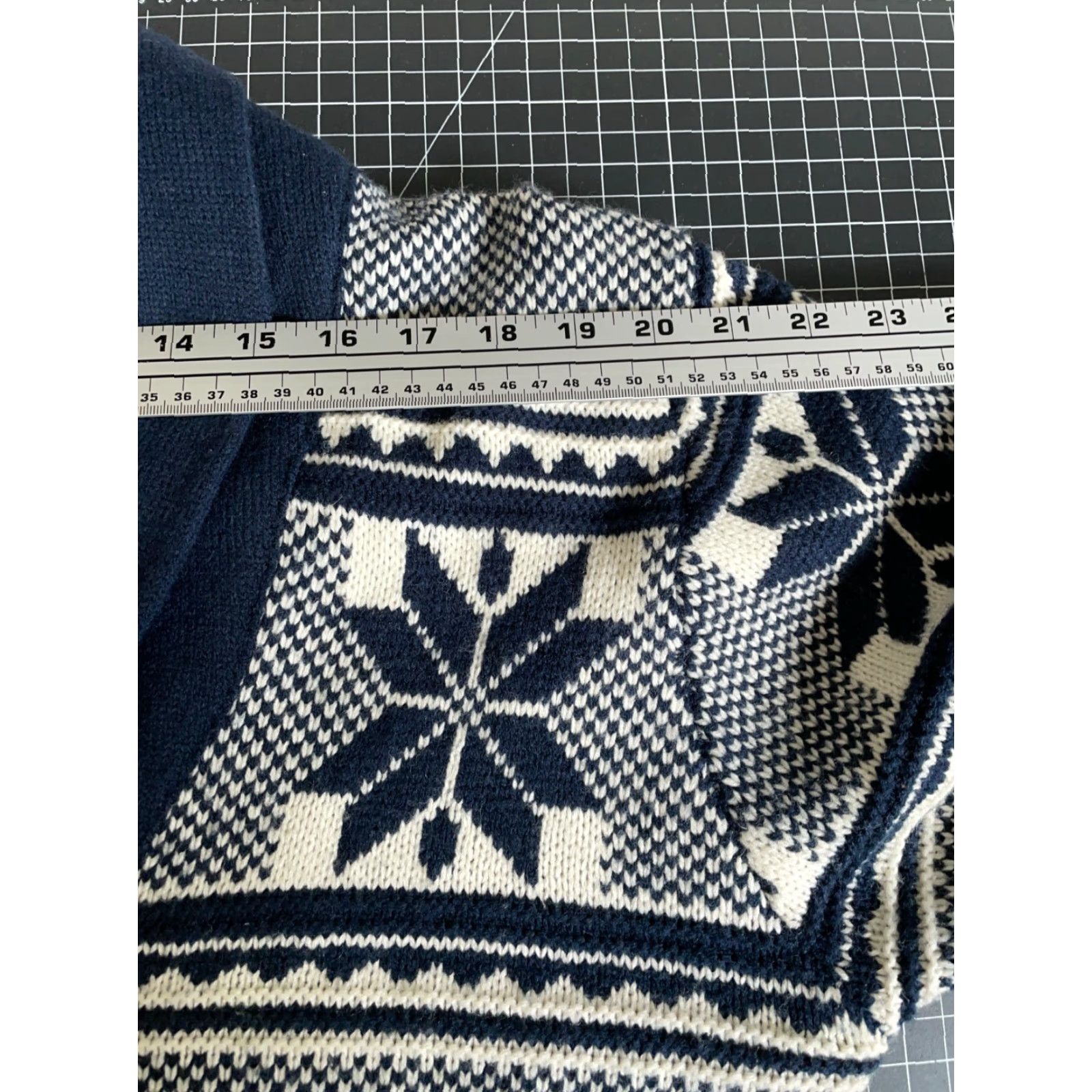 Vintage i jeans by Buffalo Cardigan Sweater Men's Large Blue Geometric Knit Shawl Collar Casual Retro Size US L / EU 52-54 / 3 - 7 Thumbnail