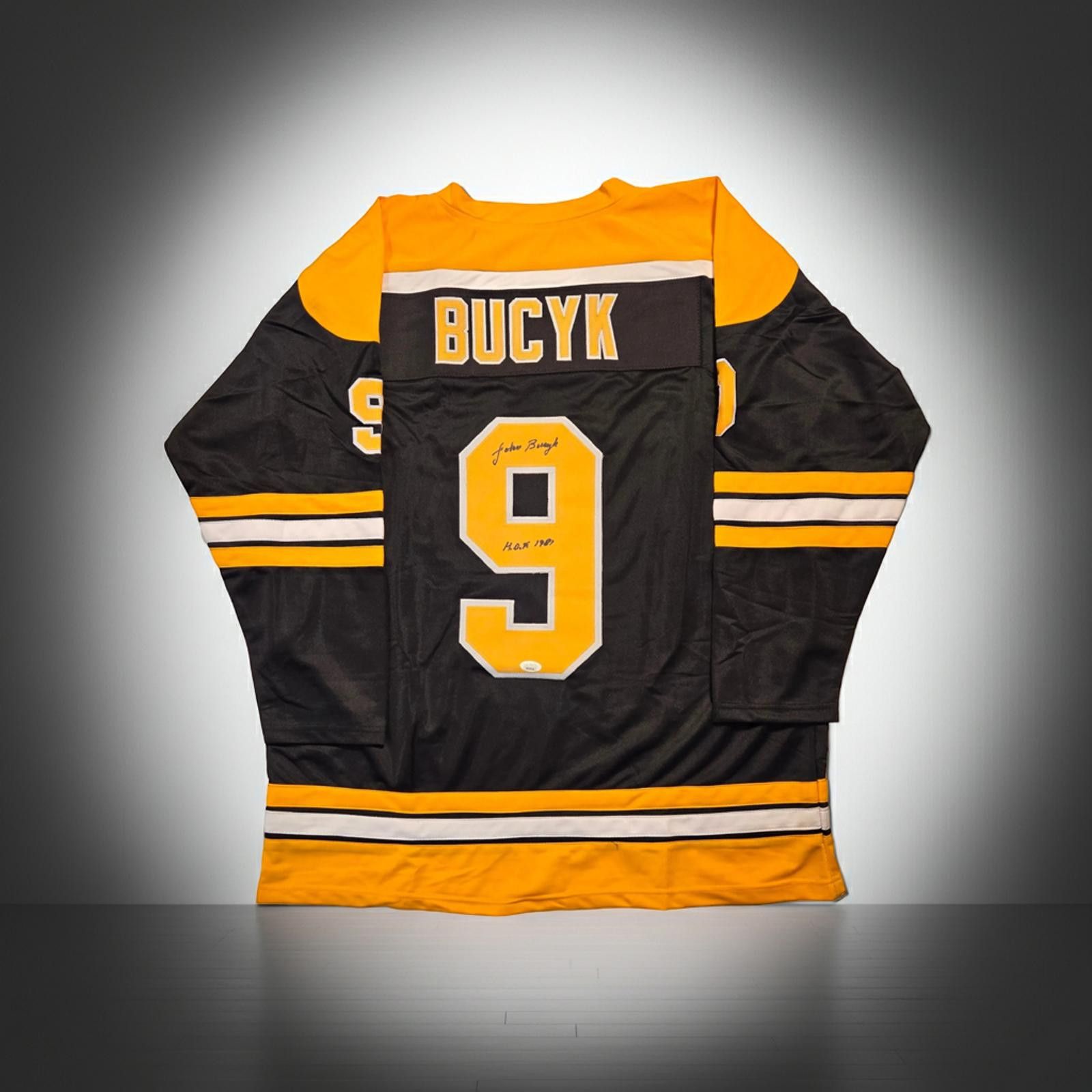 Other Johnny Bucyk Boston Bruins Autographed Hockey Jersey COA Size ONE SIZE - 1 Thumbnail