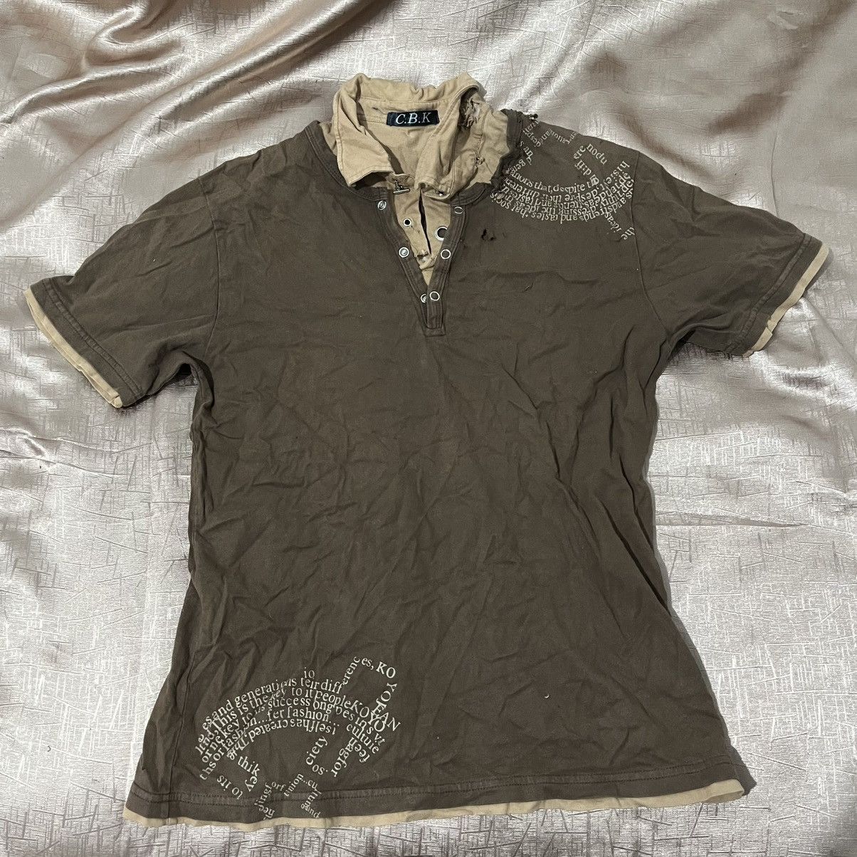 Japanese Brand Japanese Layered Distressed Tee Size US M / EU 48-50 / 2 - 1 Thumbnail