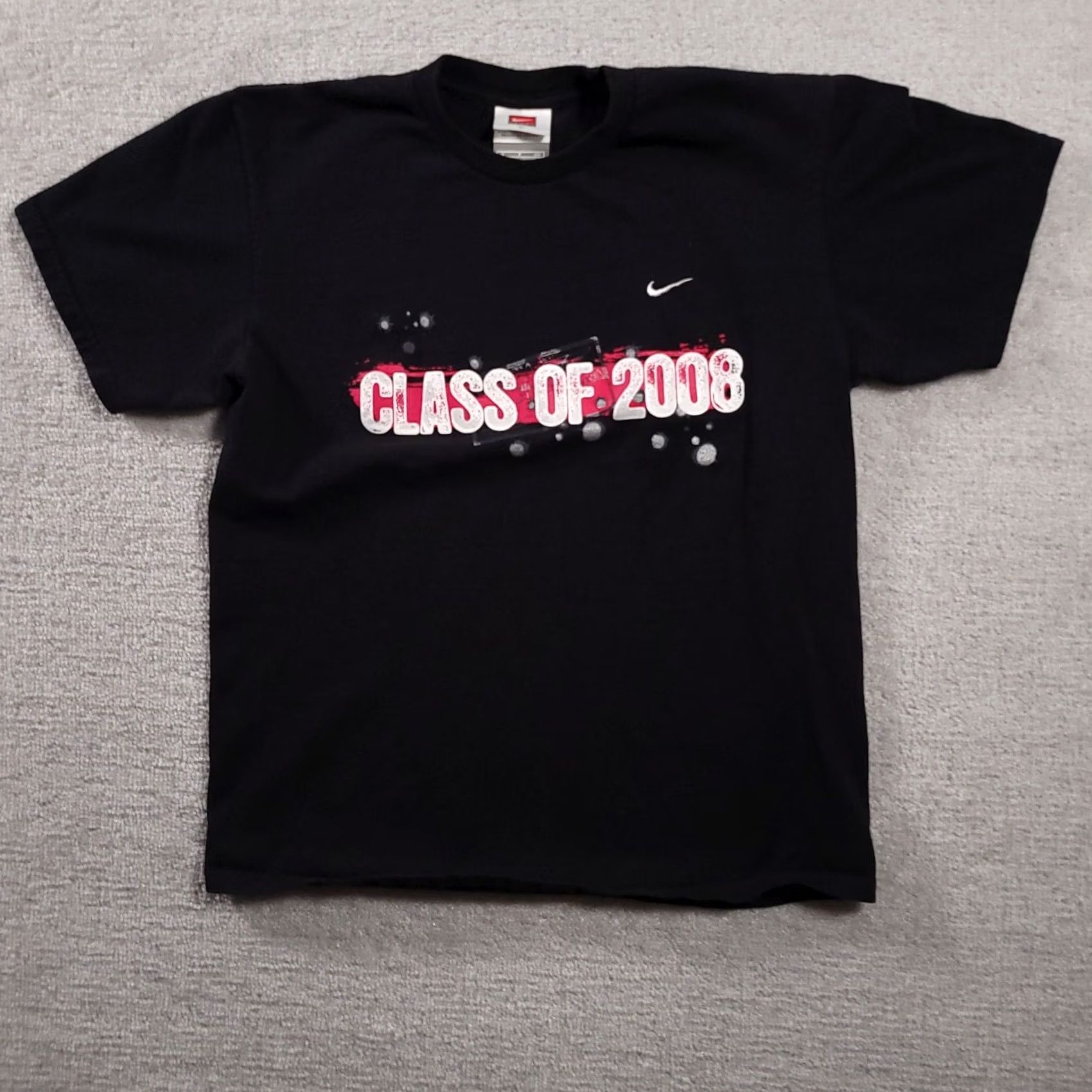 Nike Nike Team Shirt Mens Small Black Class of 2008 Athletic Cut Short Sleeve Tee Shirt T-Shirt Logo Retro Swoosh Cotton Casual Clothes Size US S / EU 44-46 / 1 - 2 Thumbnail