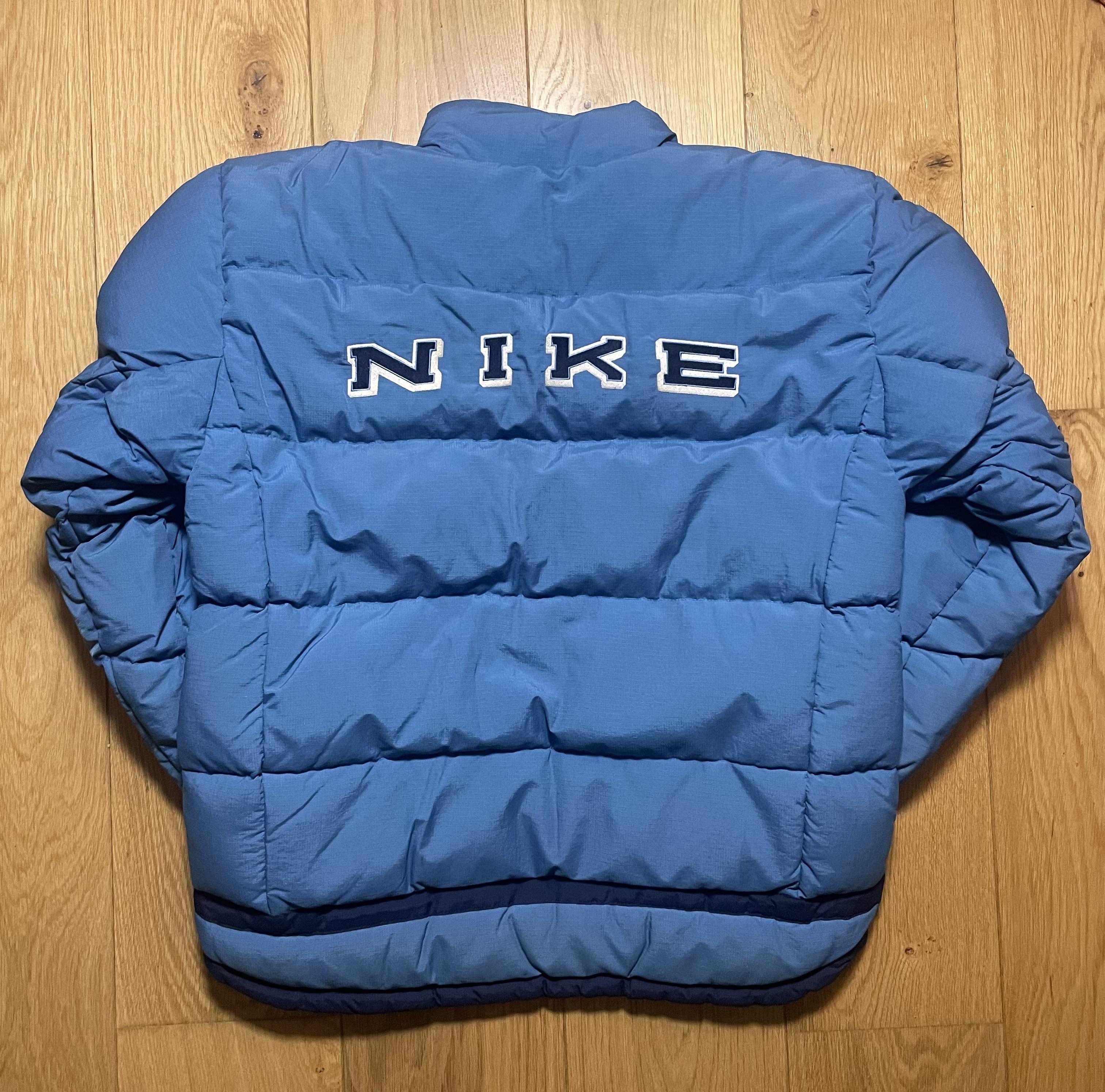 Nike Vintage Nike Blue Puffer Jacket Big Back Logo 90s Streetwear Size US S / EU 44-46 / 1 - 1 Thumbnail