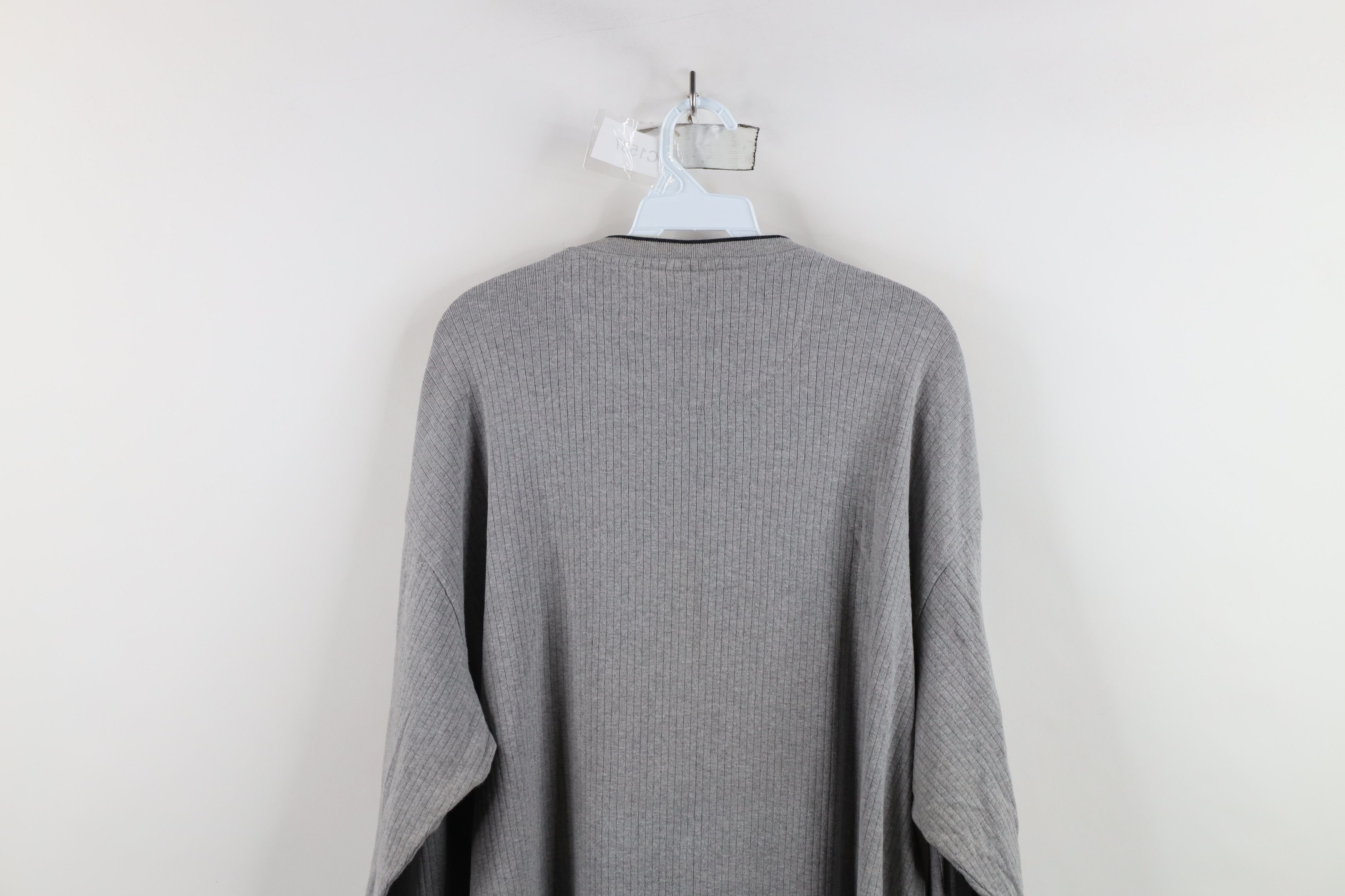 Vintage Vintage 90s Streetwear Ribbed Knit Long Sleeve T-Shirt Gray Size US XXL / EU 58 / 5 - 10 Thumbnail