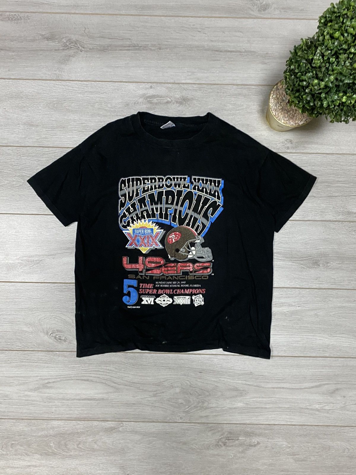 Vintage Superbowl 1994 USA 49ers xxx 90s san francisco t-shirt Size US XL / EU 56 / 4 - 1 Thumbnail