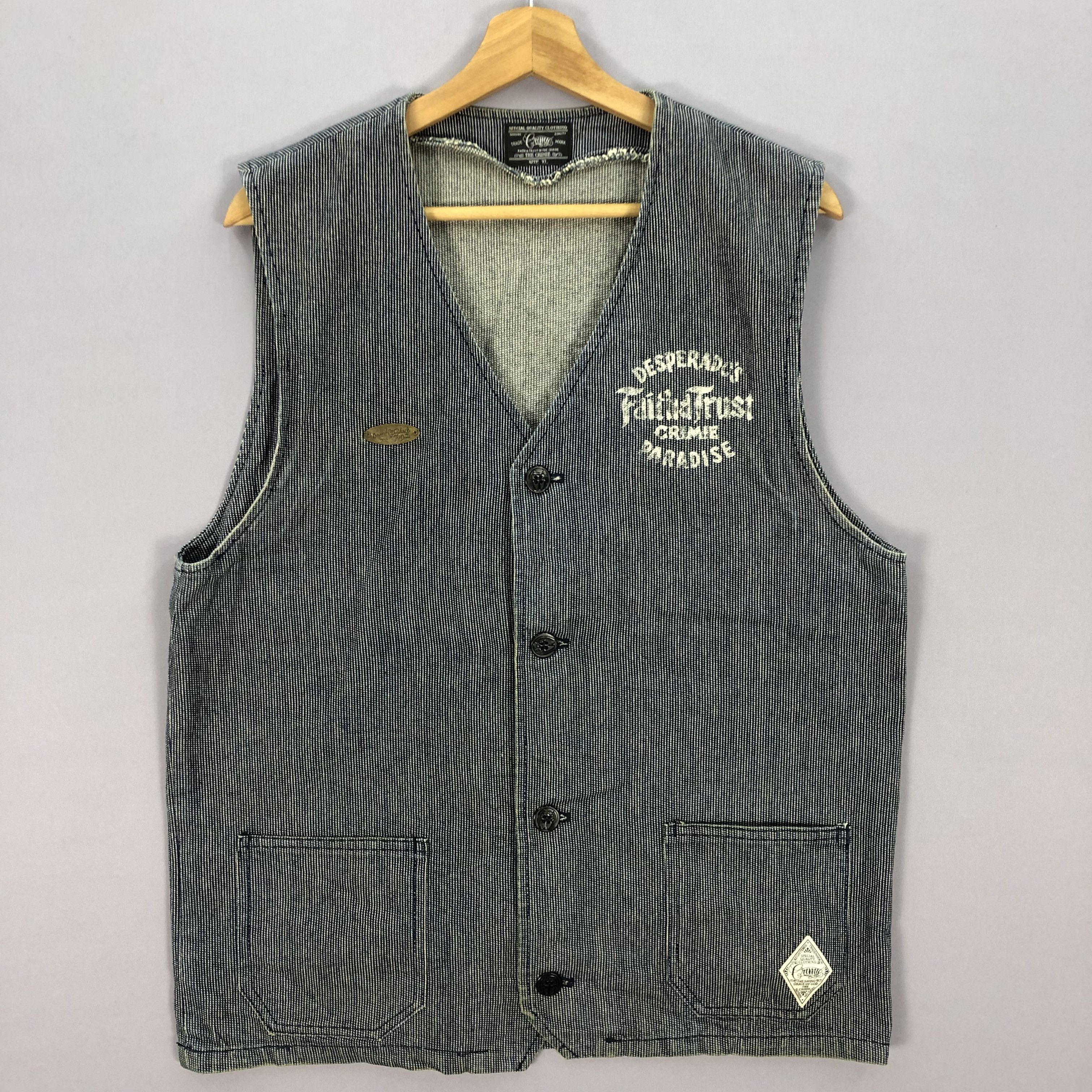 If Six Was Nine × Japanese Brand × Vintage Vintage The Crimie Hickory Vest Denim Jackets Size US M / EU 48-50 / 2 - 4 Thumbnail