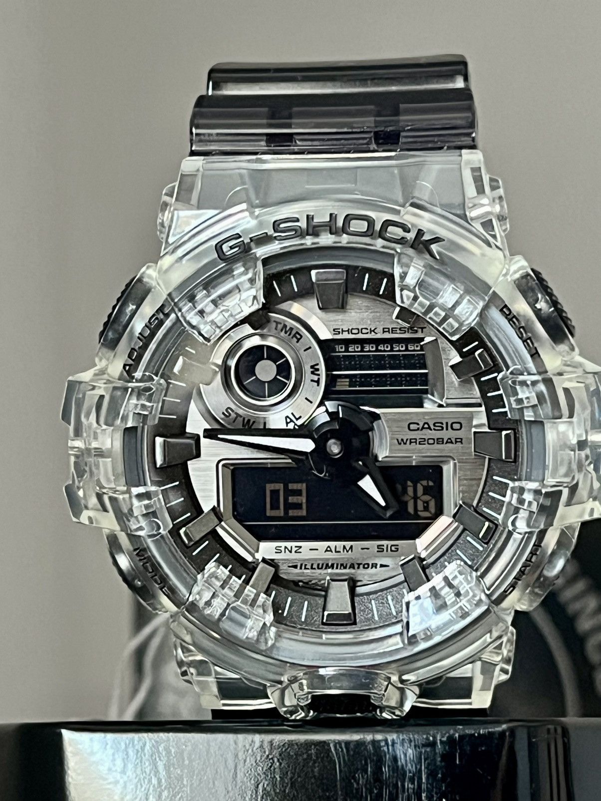 Casio CASIO G-SHOCK Men's Watch Clear skeleton GA-700SK-1A USA Size ONE SIZE - 3 Thumbnail