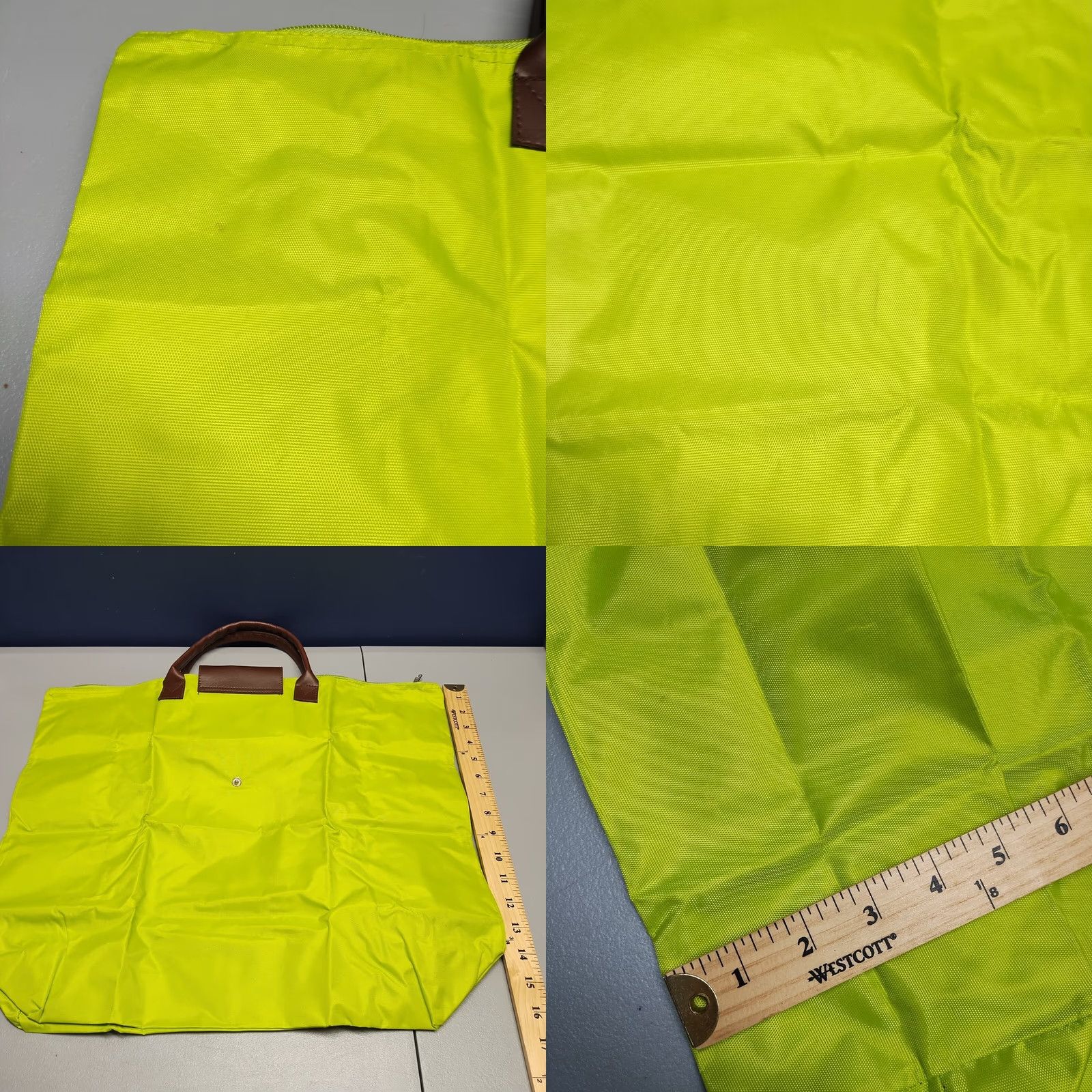 Vintage Bed Bath & Beyond Folding Tote Bag Neon Green Nylon Top Handles Size M / US 6-8 / IT 42-44 - 9 Thumbnail
