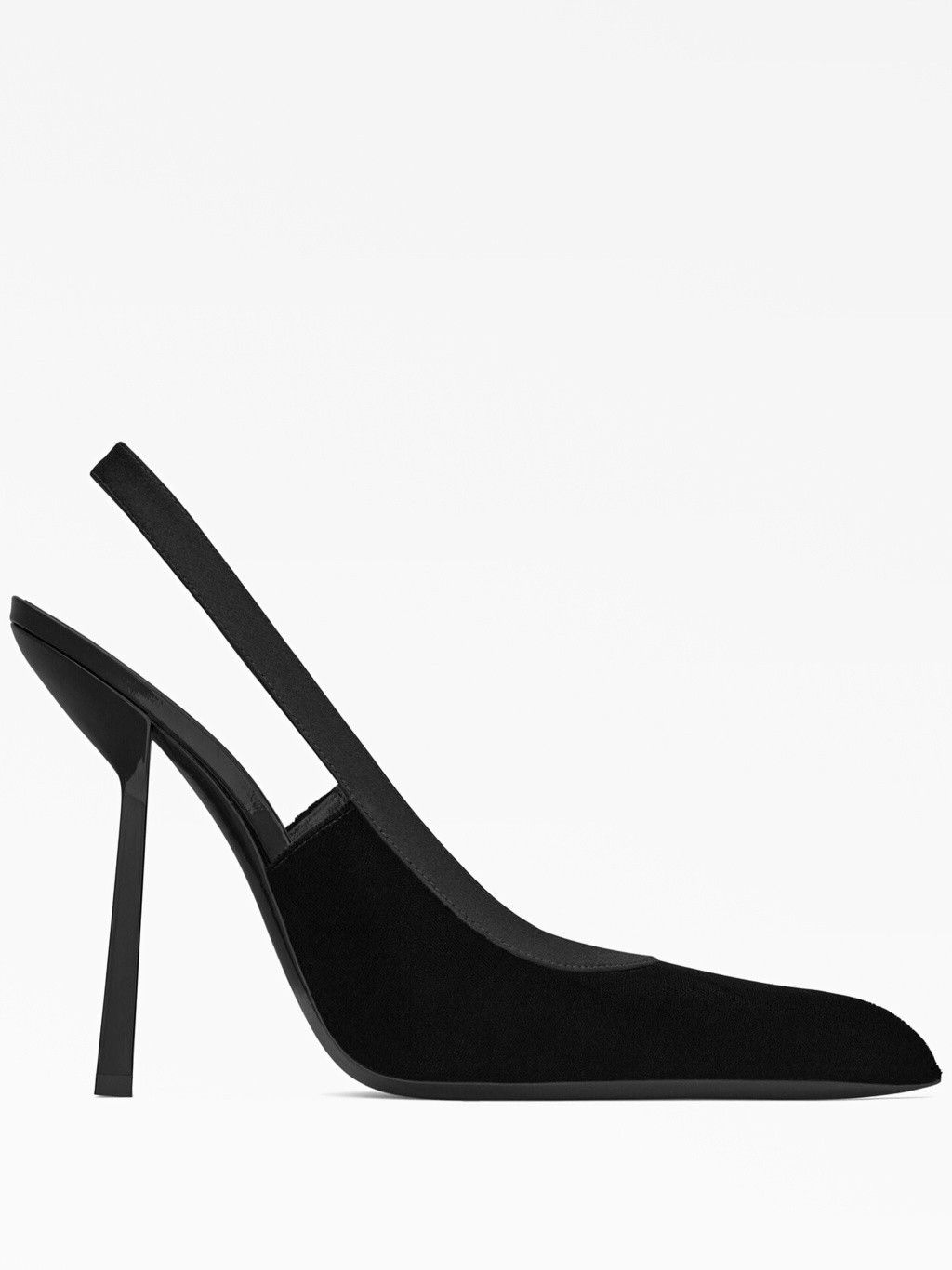 Saint Laurent Paris oc11z1125 Victoire Slingback Pumps in Velvet in Black Size US 9.5 / IT 39.5 - 1 Thumbnail