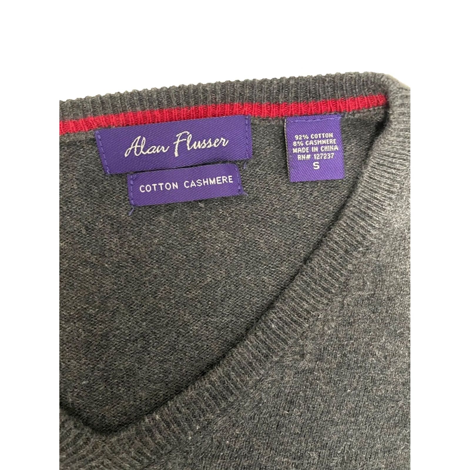 Vintage Alan Flusser Sweater Mens S Gray Cashmere Blend Pullover Academia Golf Size US S / EU 44-46 / 1 - 3 Thumbnail