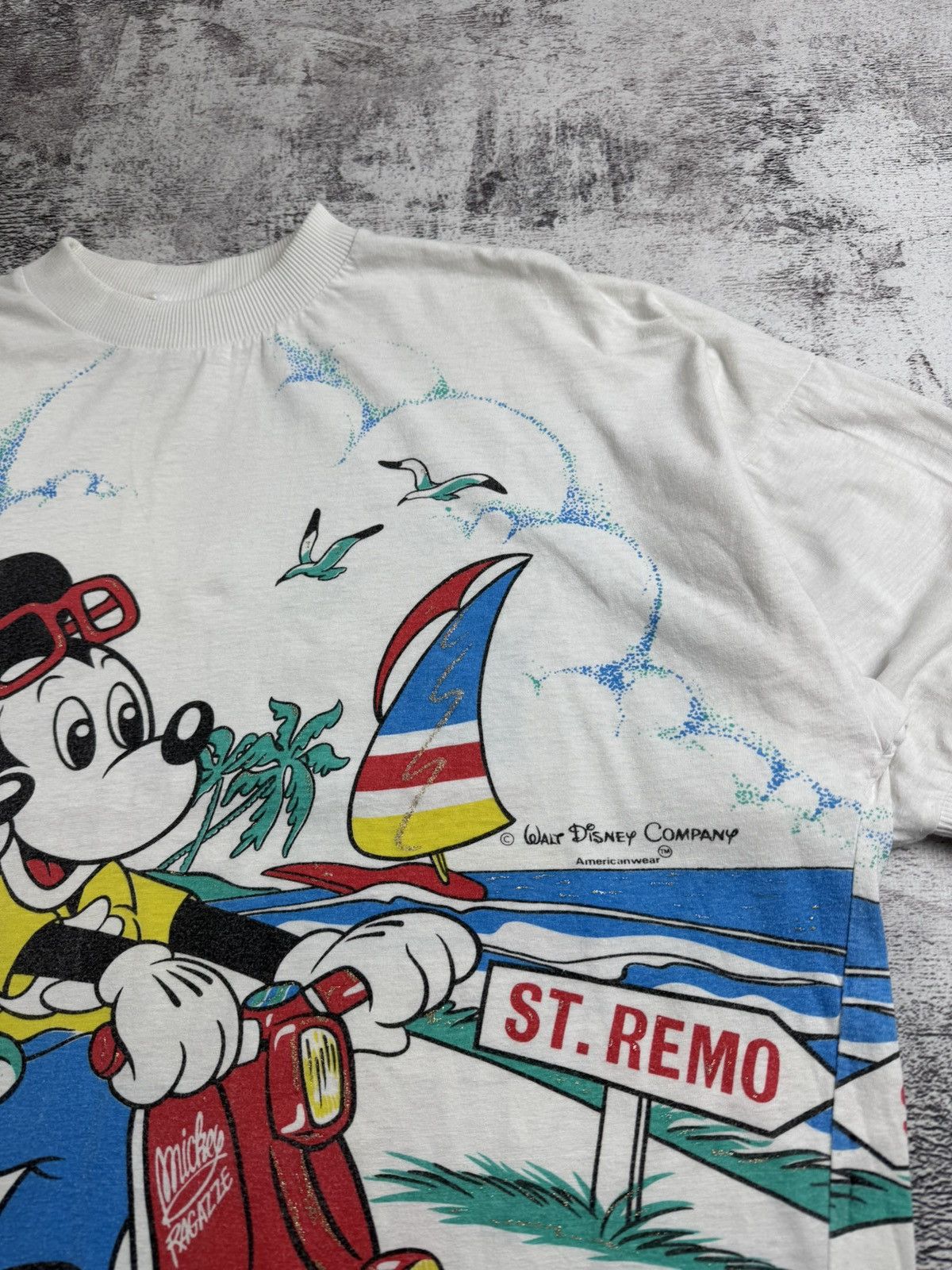 Disney 1980 Americanwear 80S 90S Mickey Mouse Cartoon T Shirt Tee Size US XXL / EU 58 / 5 - 12 Thumbnail