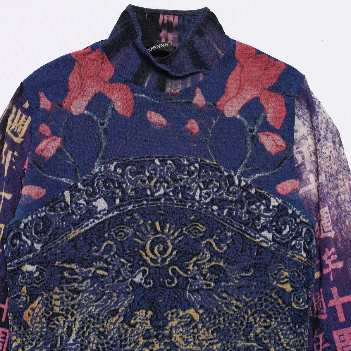 トップス vivienne tam archive CHINESE tops Vivienne Tam Vintage Archive Mesh Top Chinese Kanji Rare