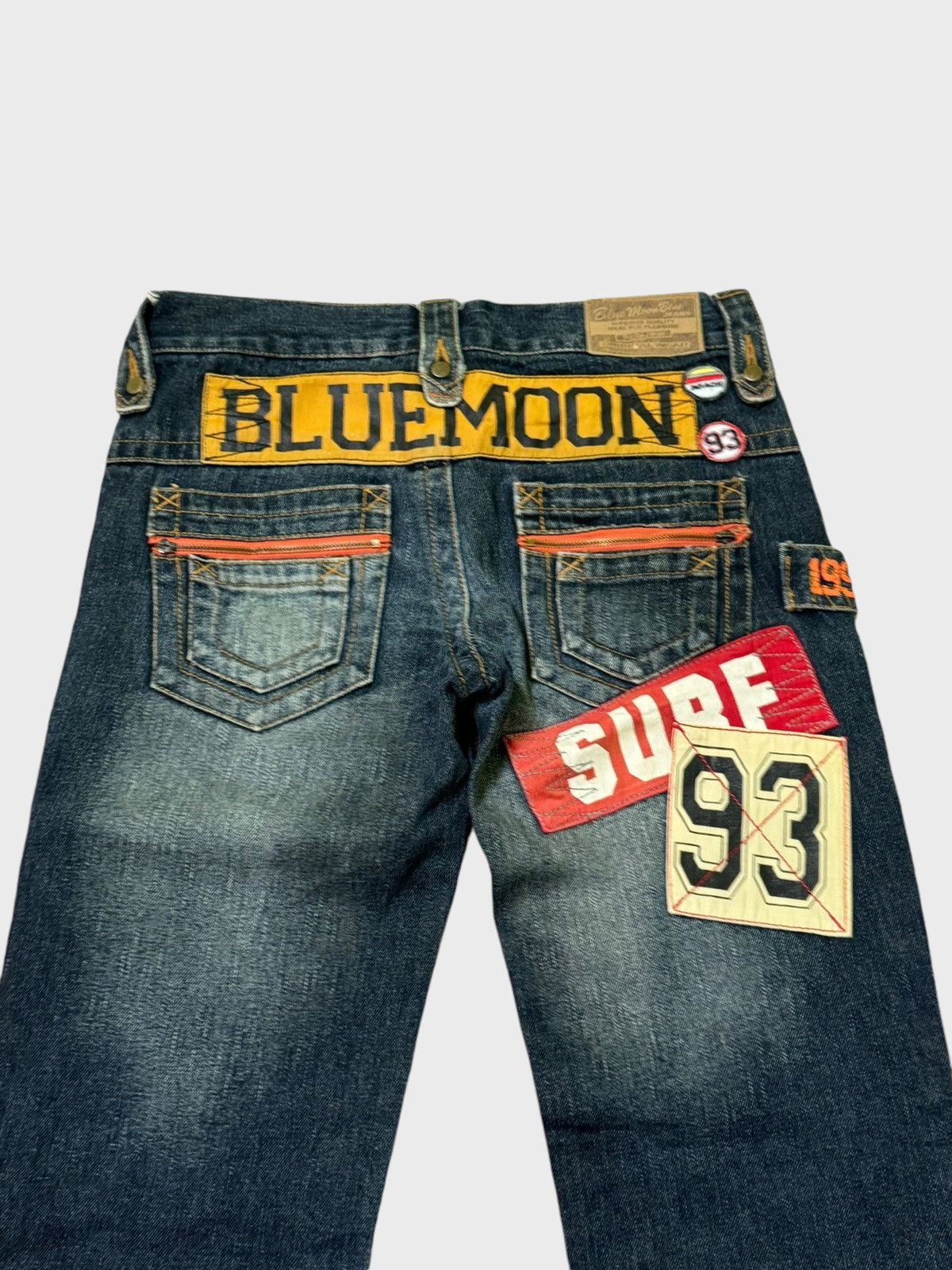 Japanese Brand Vtg BLUE MOON BLUE Surf Style Patches Denim Pant Size US 30 / EU 46 - 8 Thumbnail