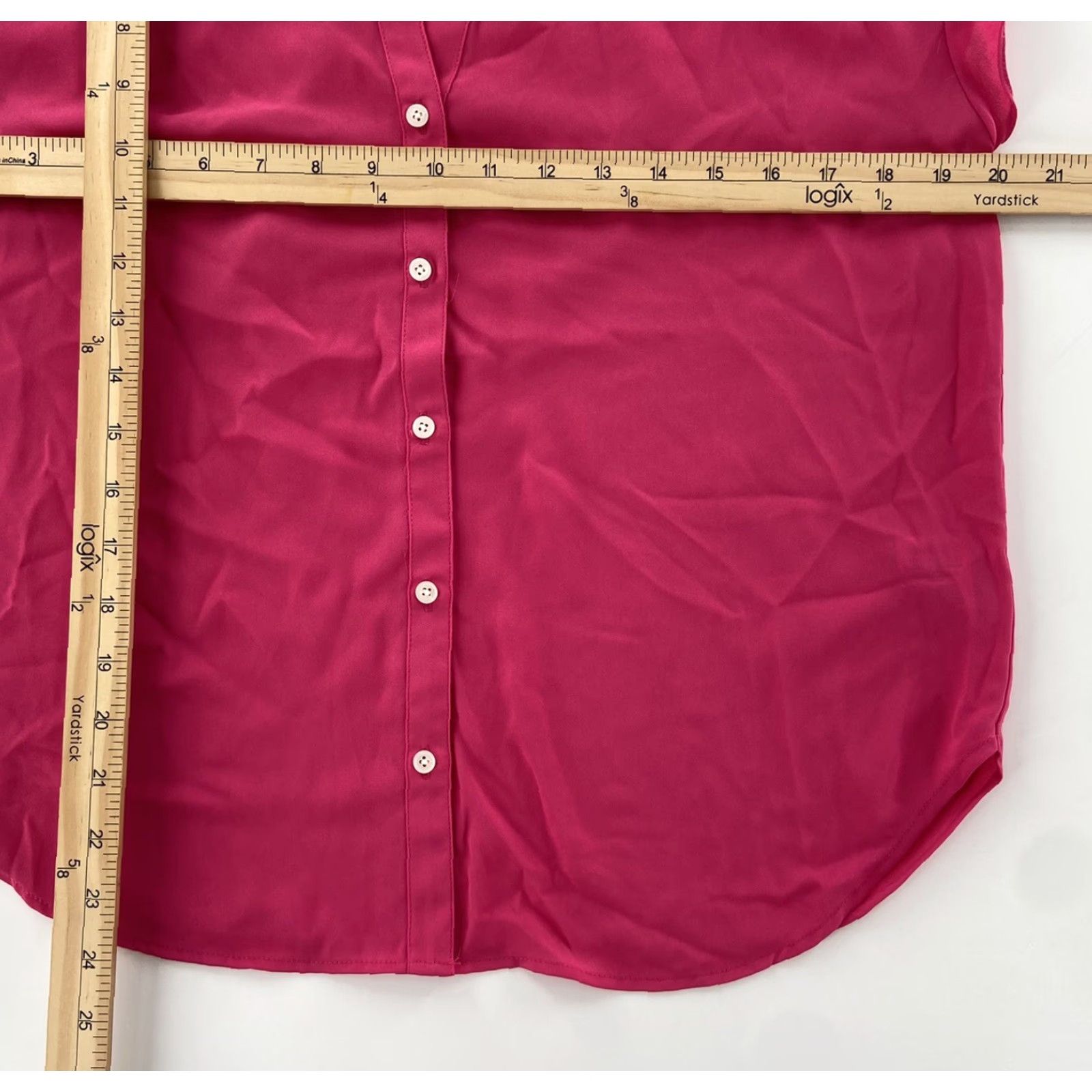 J.Crew J.CREW NEW Women's Pink Ruffle-Sleeve Camp Button Up Blouse Shirt Small V-Neck Sleeve Ruffle Pink Button Up Blouse Size S / US 4 / IT 40 - 7 Thumbnail