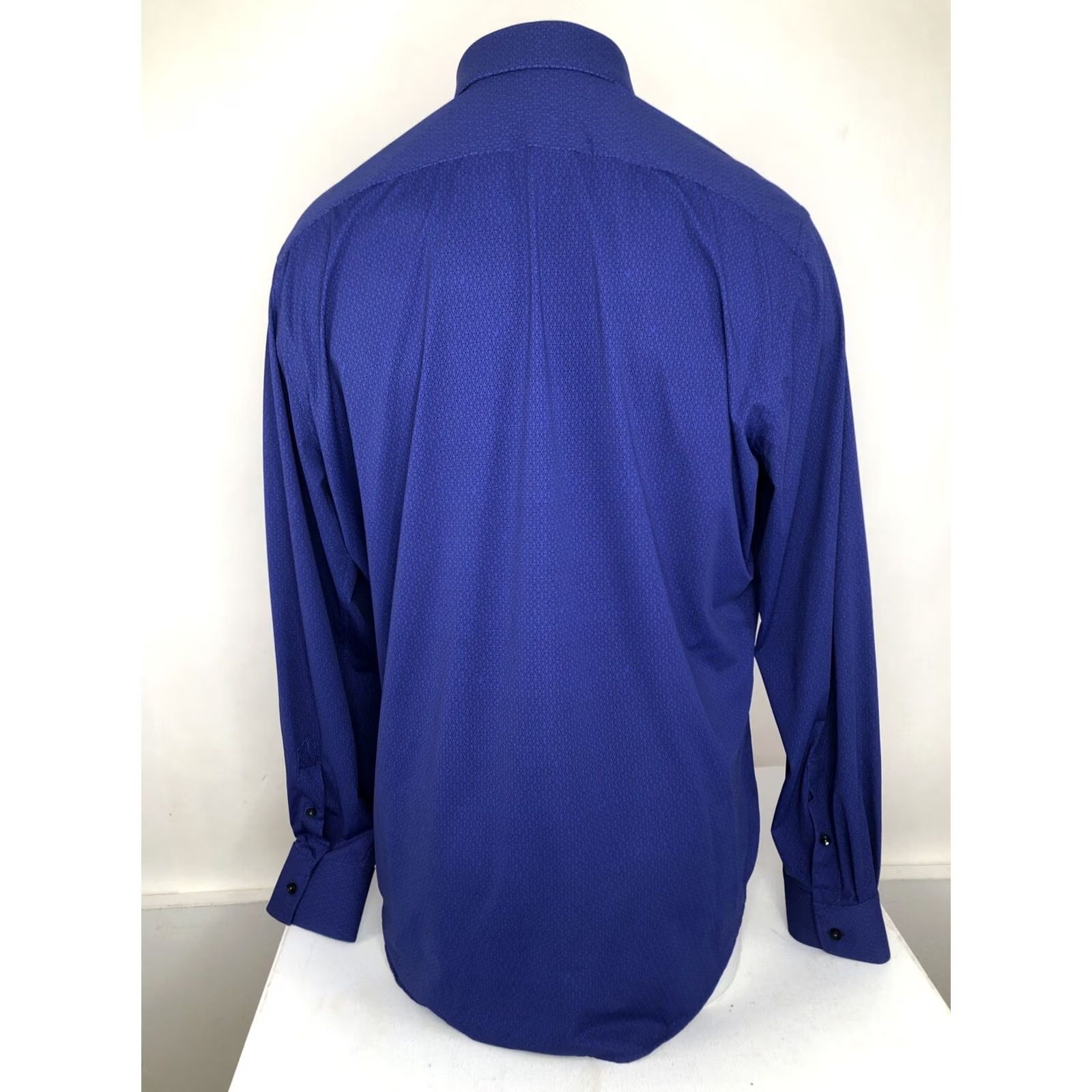 Vintage Greyson - Geometric Pattern Mens L Shirt - Button-Up Long Sleeve Purple / Black EXCELLENT Size US L / EU 52-54 / 3 - 4 Thumbnail