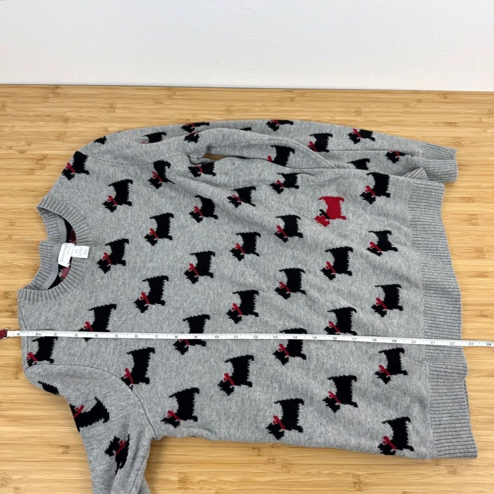 Charter Club Charter Club Petite Sweater Scottie Dog Print Gray Cotton Blend PS Women Size S / US 4 / IT 40 - 5 Thumbnail