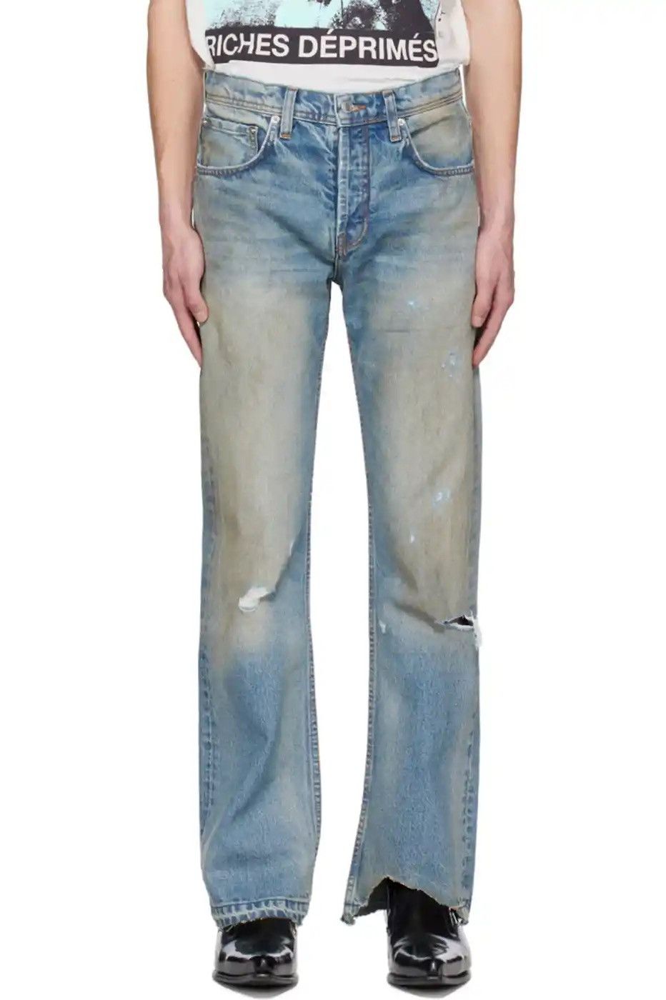 ERD burnt flare denim