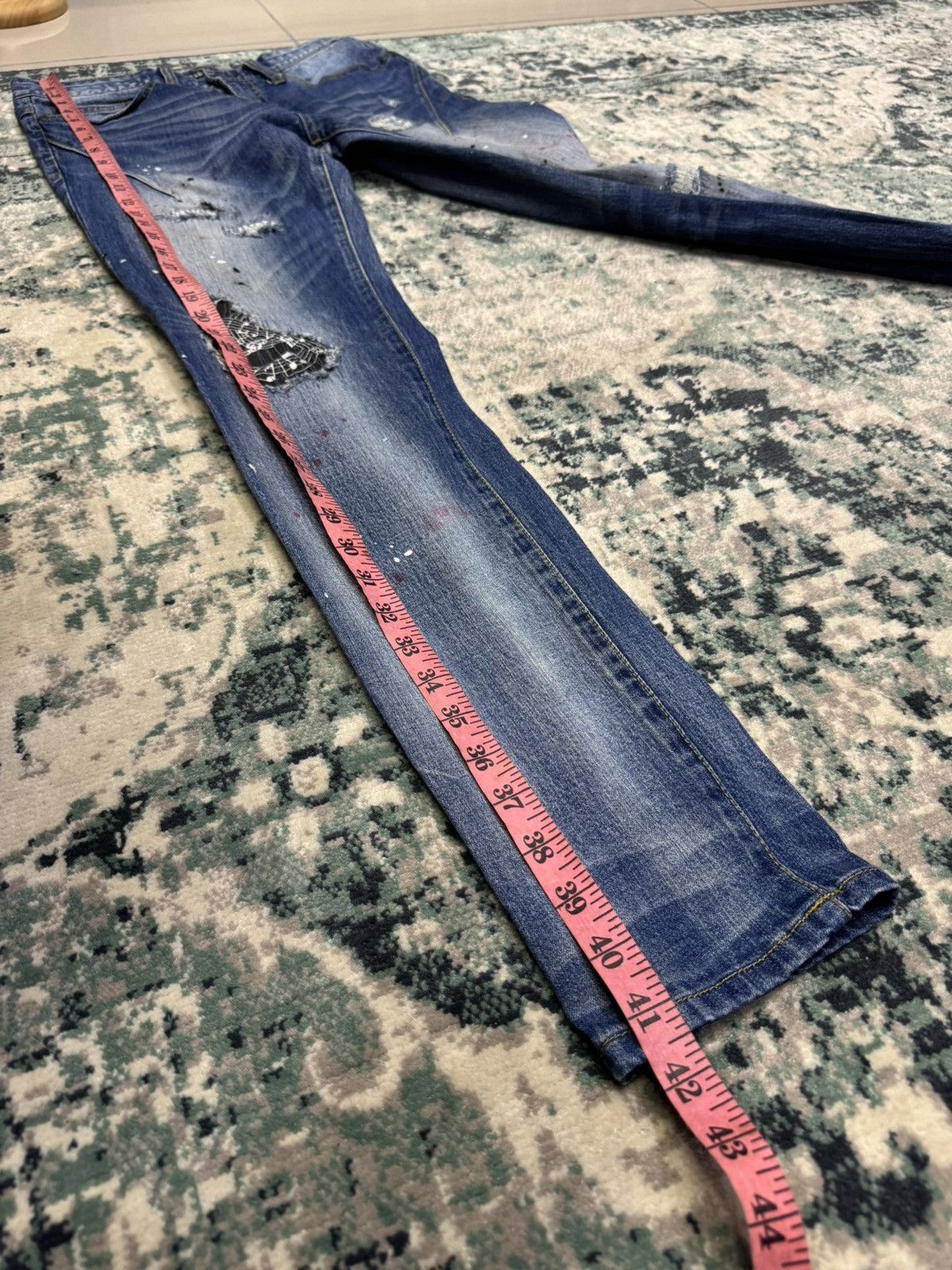 Loveless × Number (N)ine NUMBER NINE LOVELESS GUILD PRIME PAINT SPLATTER SKINNY JEANS Size US 30 / EU 46 - 4 Thumbnail