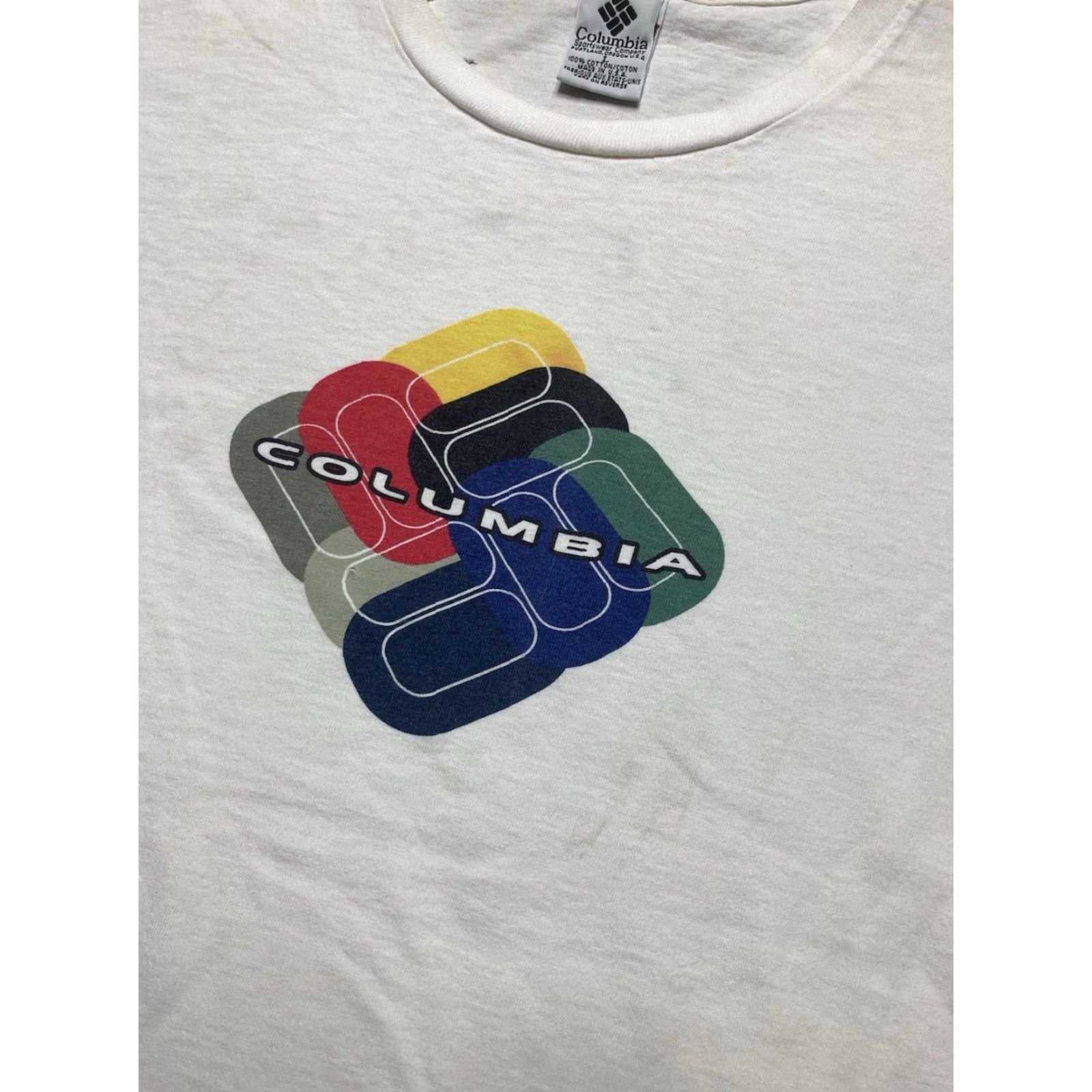 Vintage VINTAGE 90s Columbia T-Shirt Logo Hiking Outdoor Distressed Boxy XL Mens White Size US XL / EU 56 / 4 - 2 Thumbnail