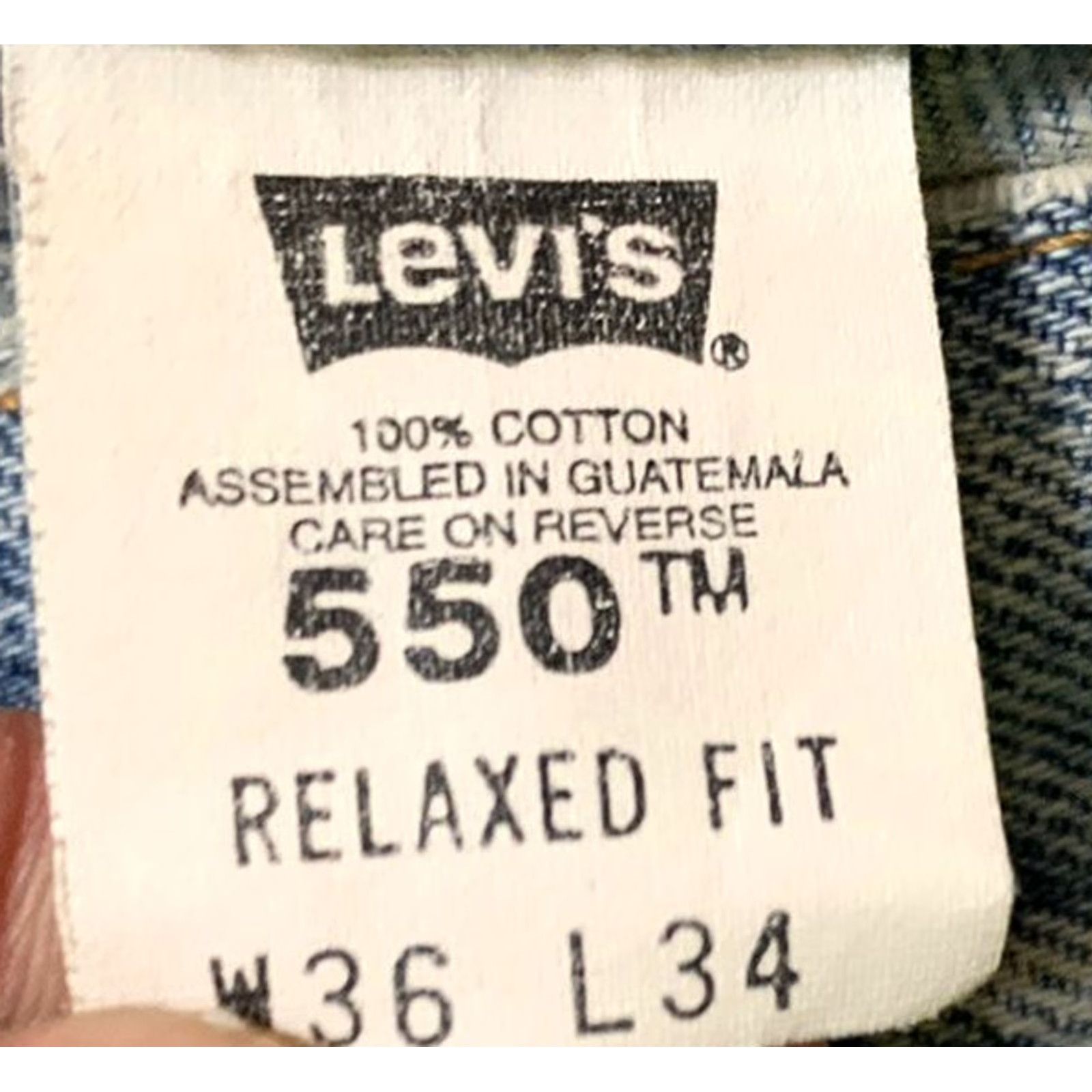 Levi's VINTAGE Levi's 550 Relaxed Fit Distressed Blue Jeans 36 X 34 Mens Size US 36 / EU 52 - 3 Thumbnail