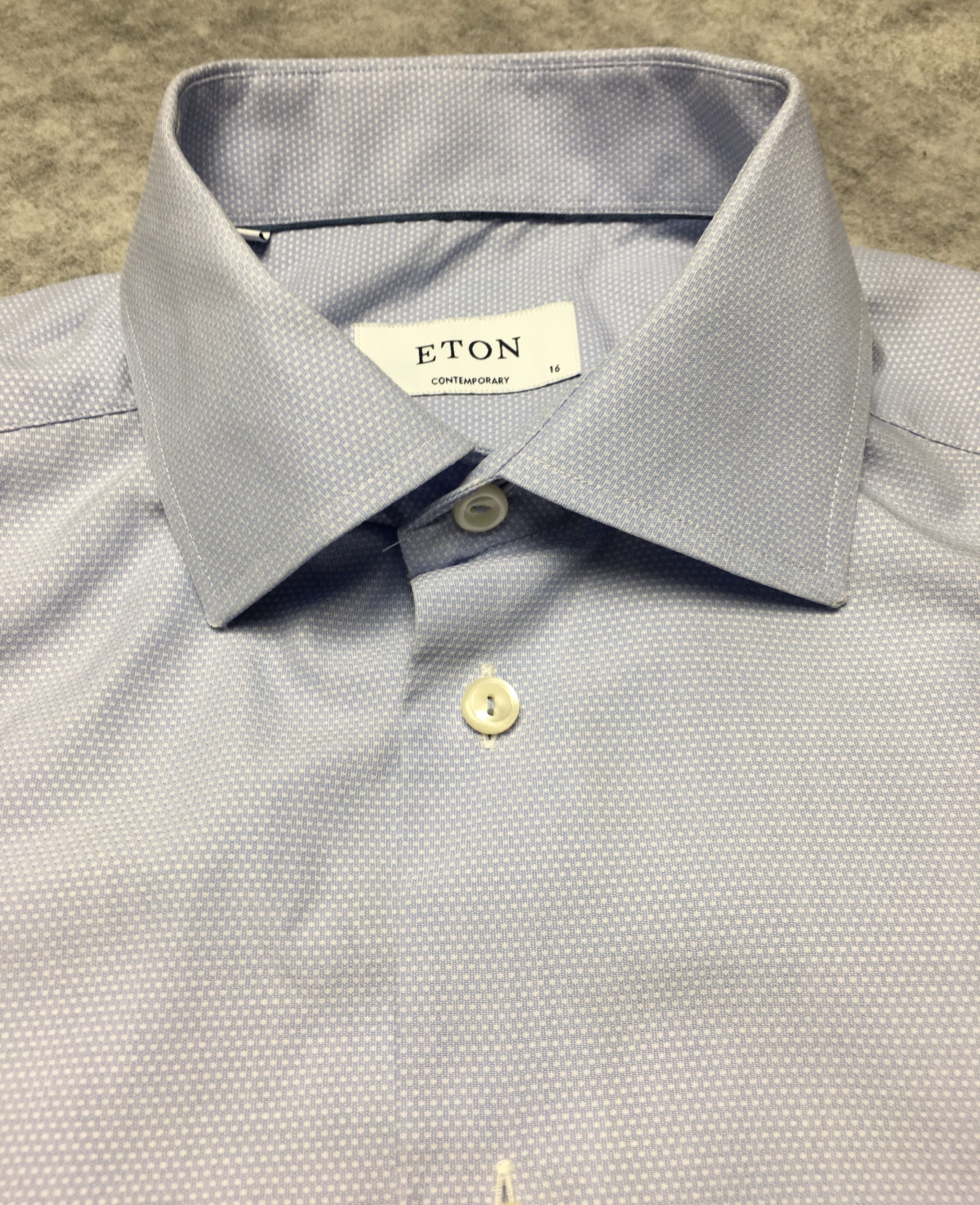 Eton ETON Long Sleeve Men’s Blue Dress Shirt 41/16 Size 42S - 3 Thumbnail