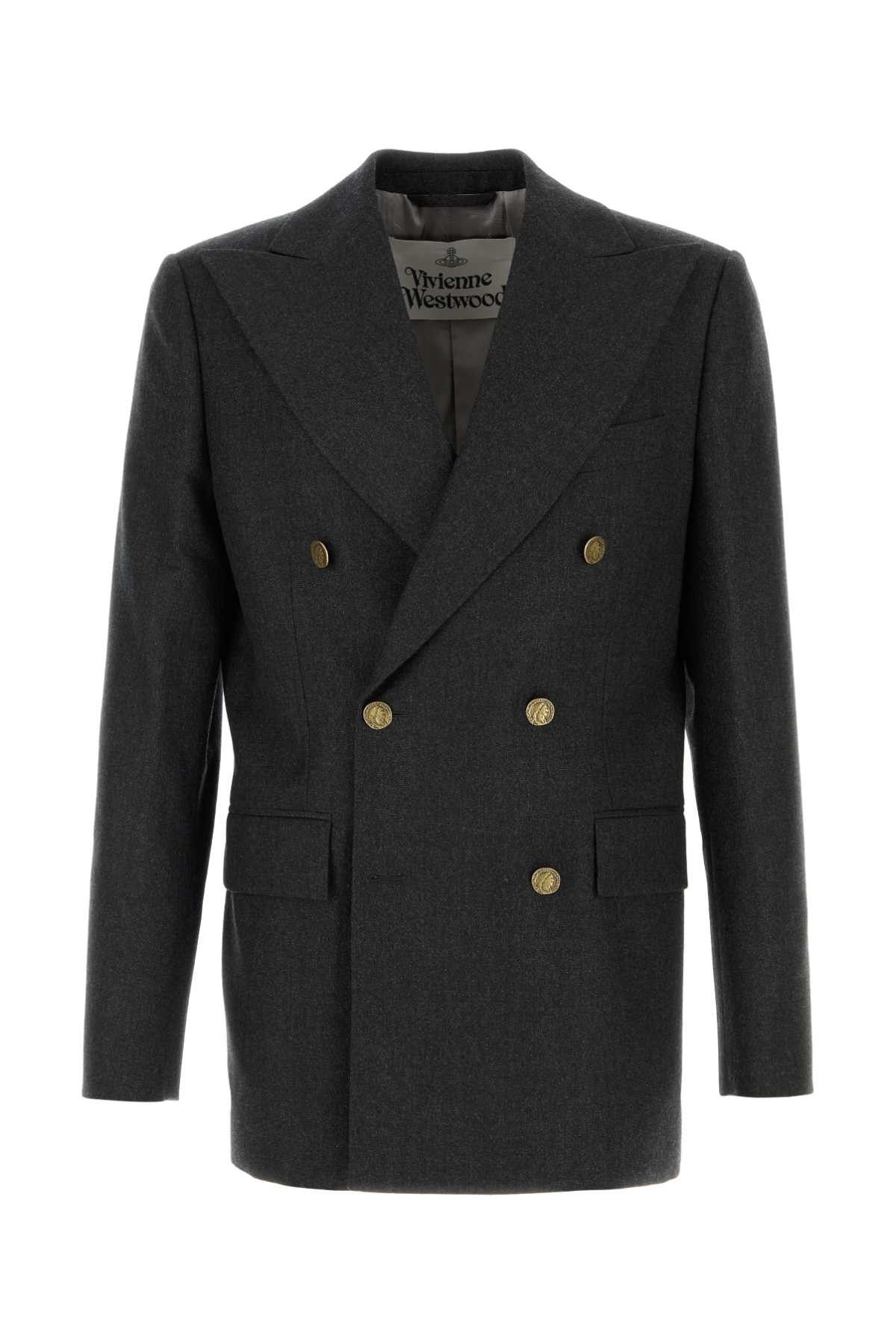 Vivienne Westwood Charcoal Wool Blend Captain Blazer Size US S / EU 44-46 / 1 - 1 Thumbnail