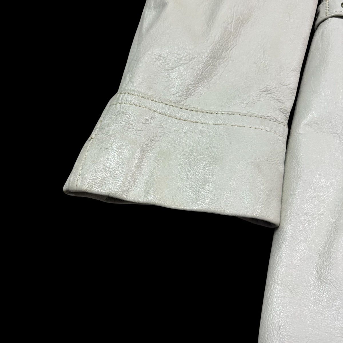 Vintage Vintage GraIs White Trench Coat Leather Jacket Men's 44 Size US L / EU 52-54 / 3 - 6 Thumbnail