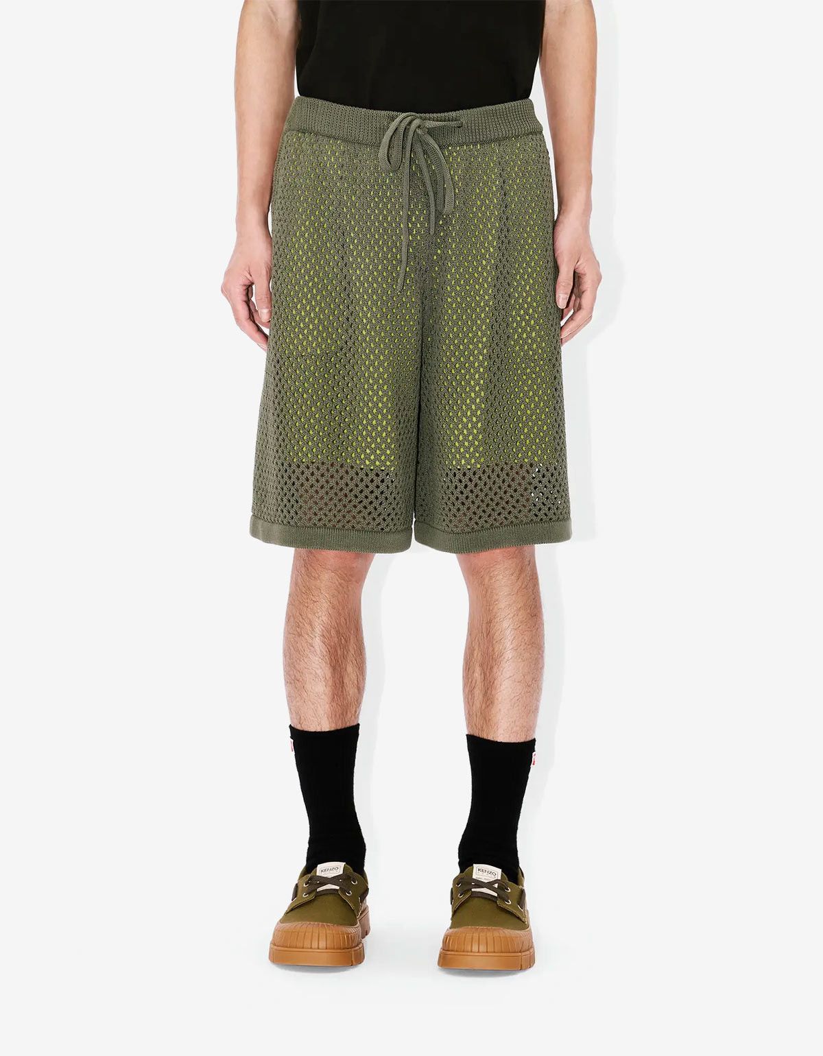 Kenzo Kenzo Green Embroidered Knitted Shorts Size US 30 / EU 46 - 4 Thumbnail