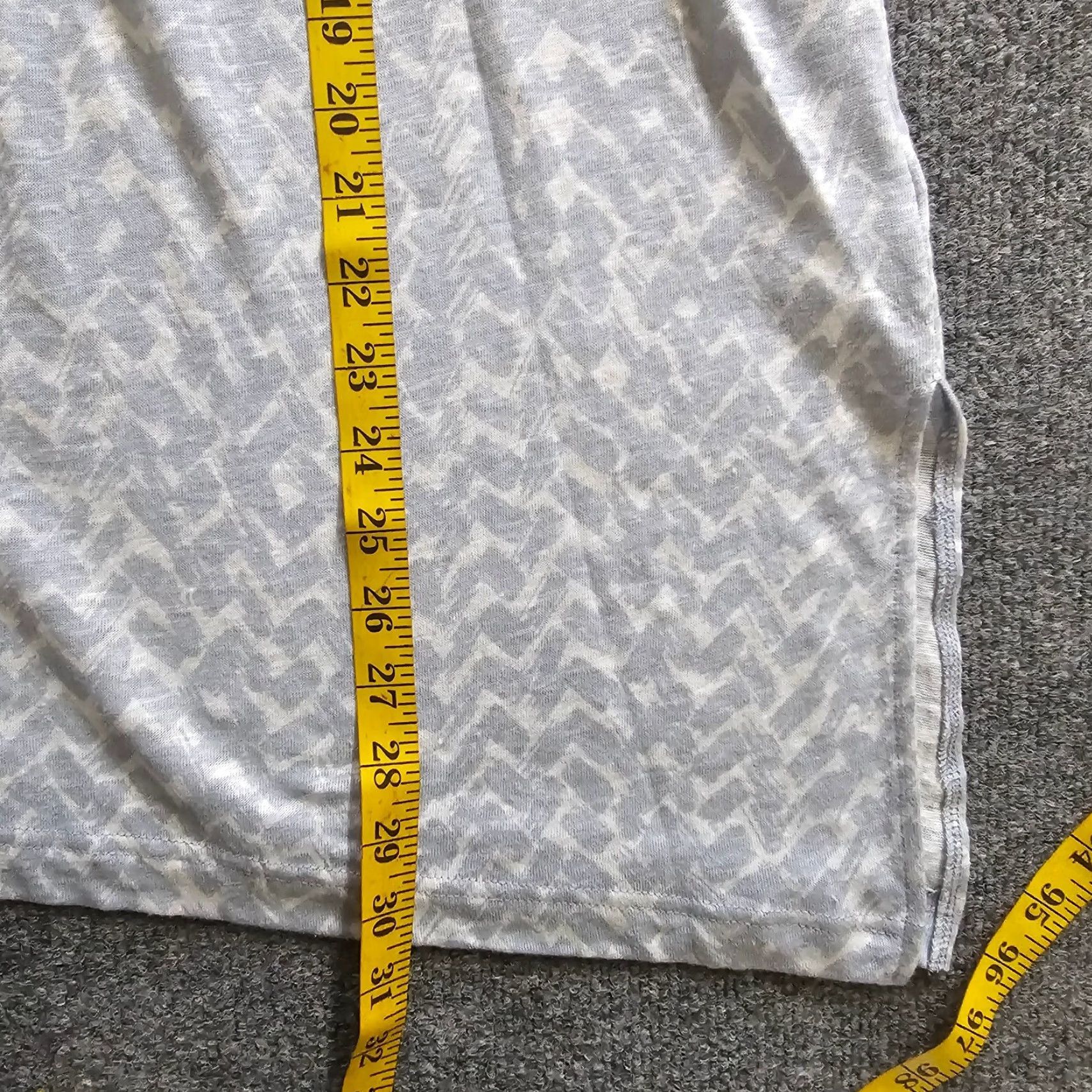 Vintage Poetry Top Tunic Womens 12 Gray White Linen V Neck 3/4 Sleeve Boxy Career Casual Shirt Size XL / US 12-14 / IT 48-50 - 6 Thumbnail