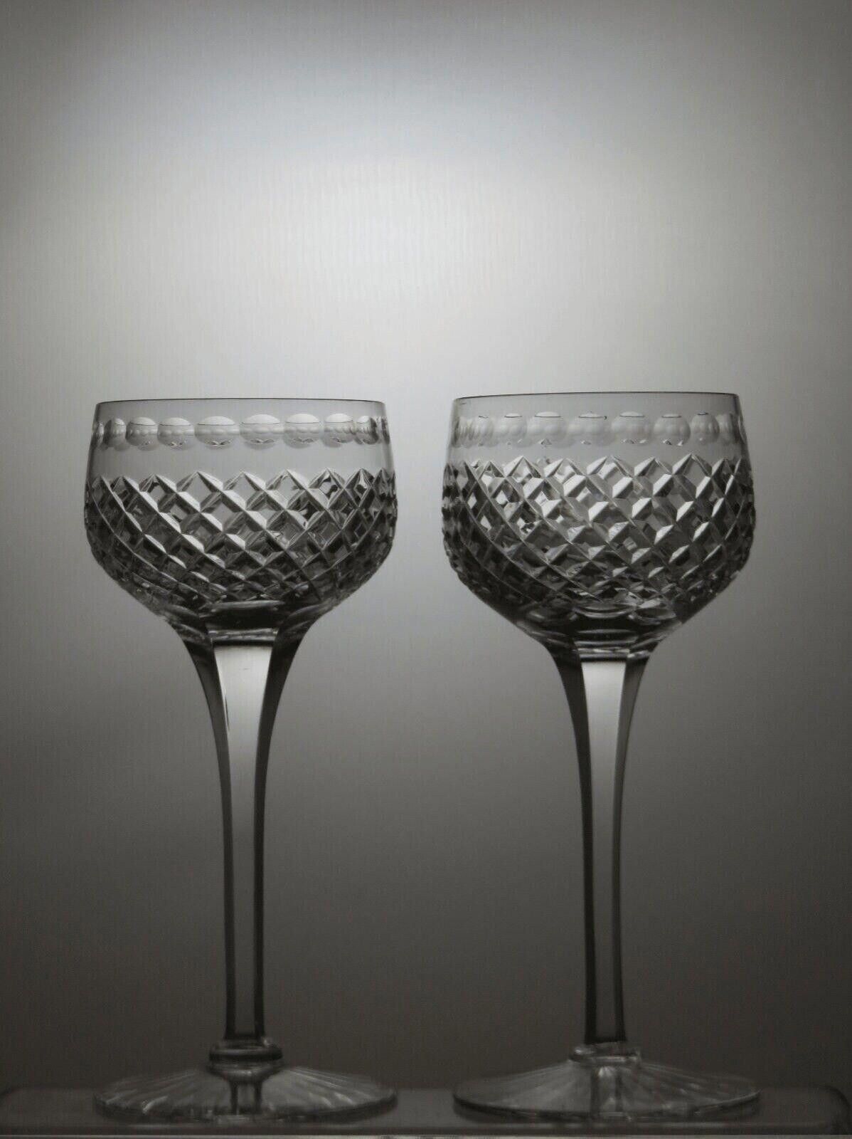 Starter Stuart Crystal Hardwicke Cut Set Of 2 Wine Hock Glasses 7" Size ONE SIZE - 1 Thumbnail