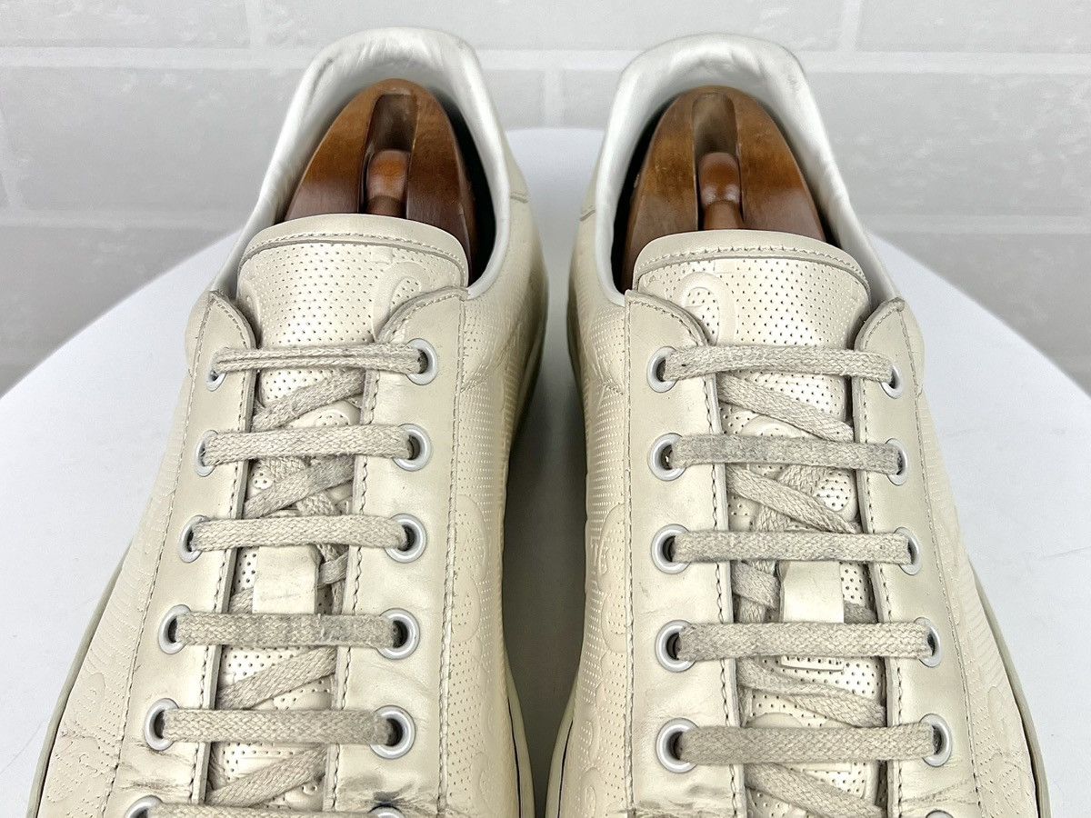 Gucci GUCCI Sneakers Leather Embossed GG Interlocking Monogram Men Size US 11.5 / EU 44-45 - 7 Thumbnail