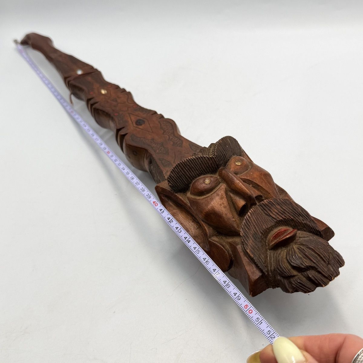 Vintage Vintage Hand Carved Wooden Wall Decor Bearded Man Folk Art Size ONE SIZE - 2 Thumbnail