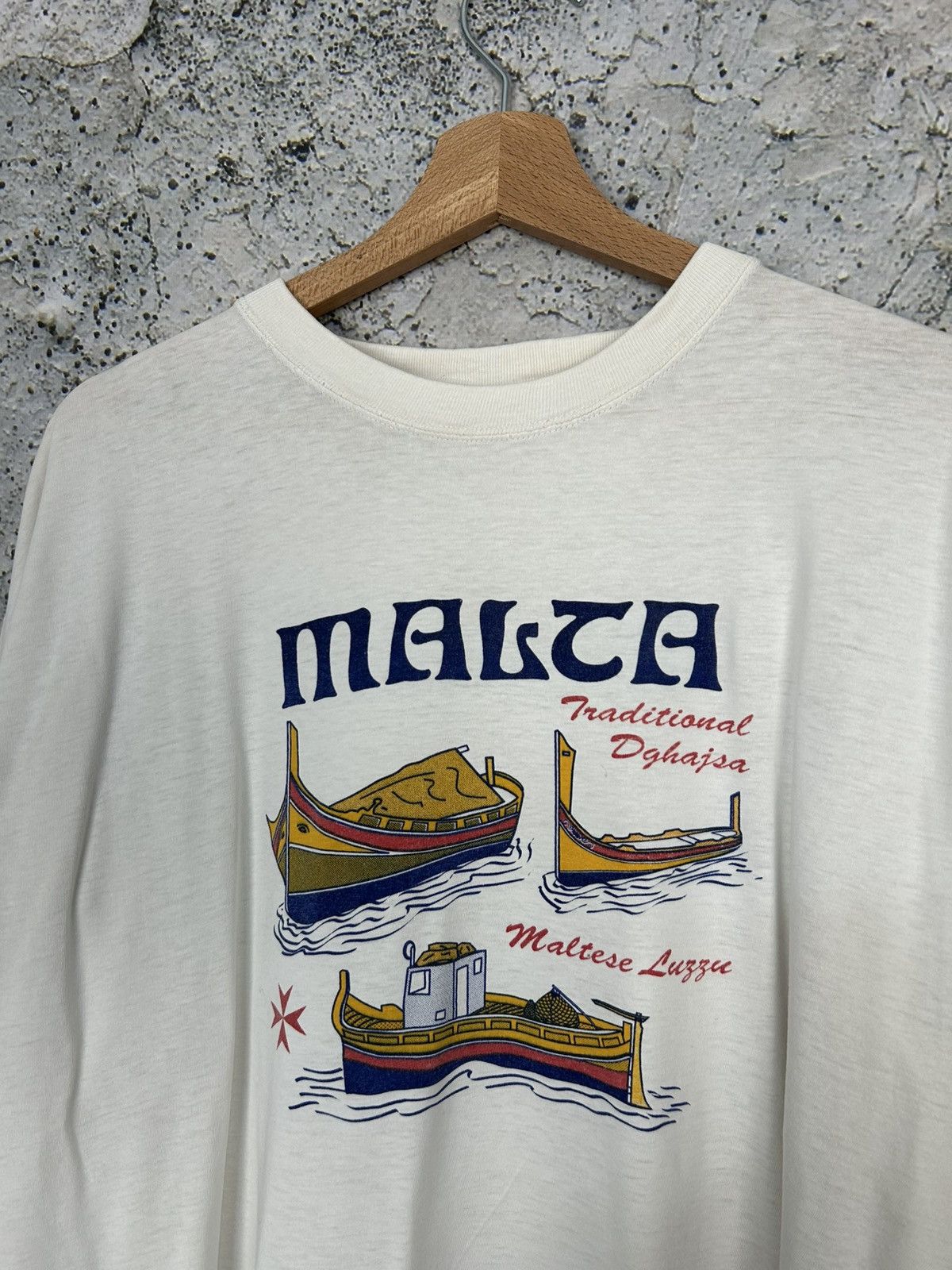Vintage Vintage Malta Graphic Tee Tourist Baggy Skate Retro 90s Size US XL / EU 56 / 4 - 3 Thumbnail